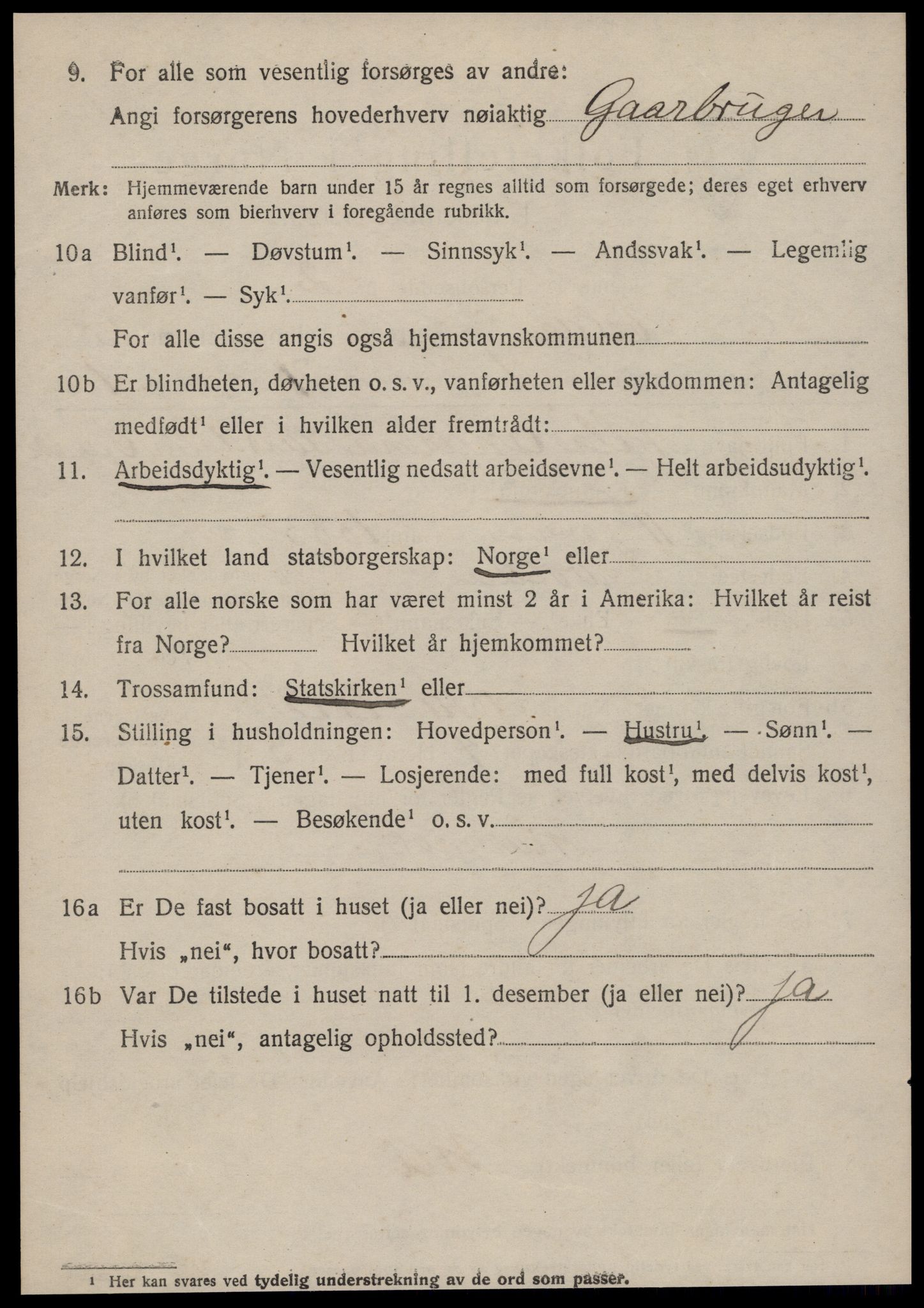 SAT, 1920 census for Volda, 1920, p. 8975