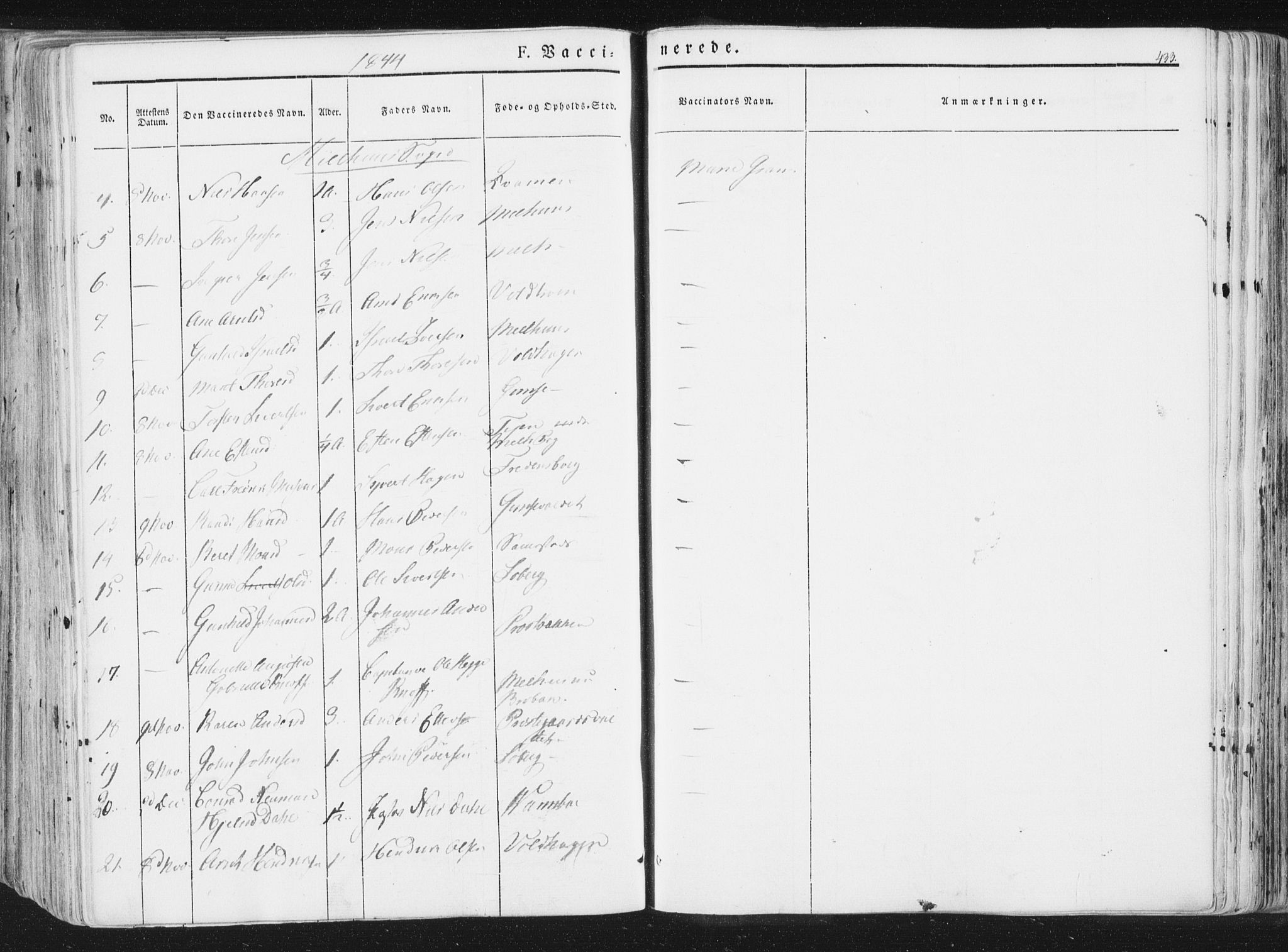 Ministerialprotokoller, klokkerbøker og fødselsregistre - Sør-Trøndelag, SAT/A-1456/691/L1074: Parish register (official) no. 691A06, 1842-1852, p. 433