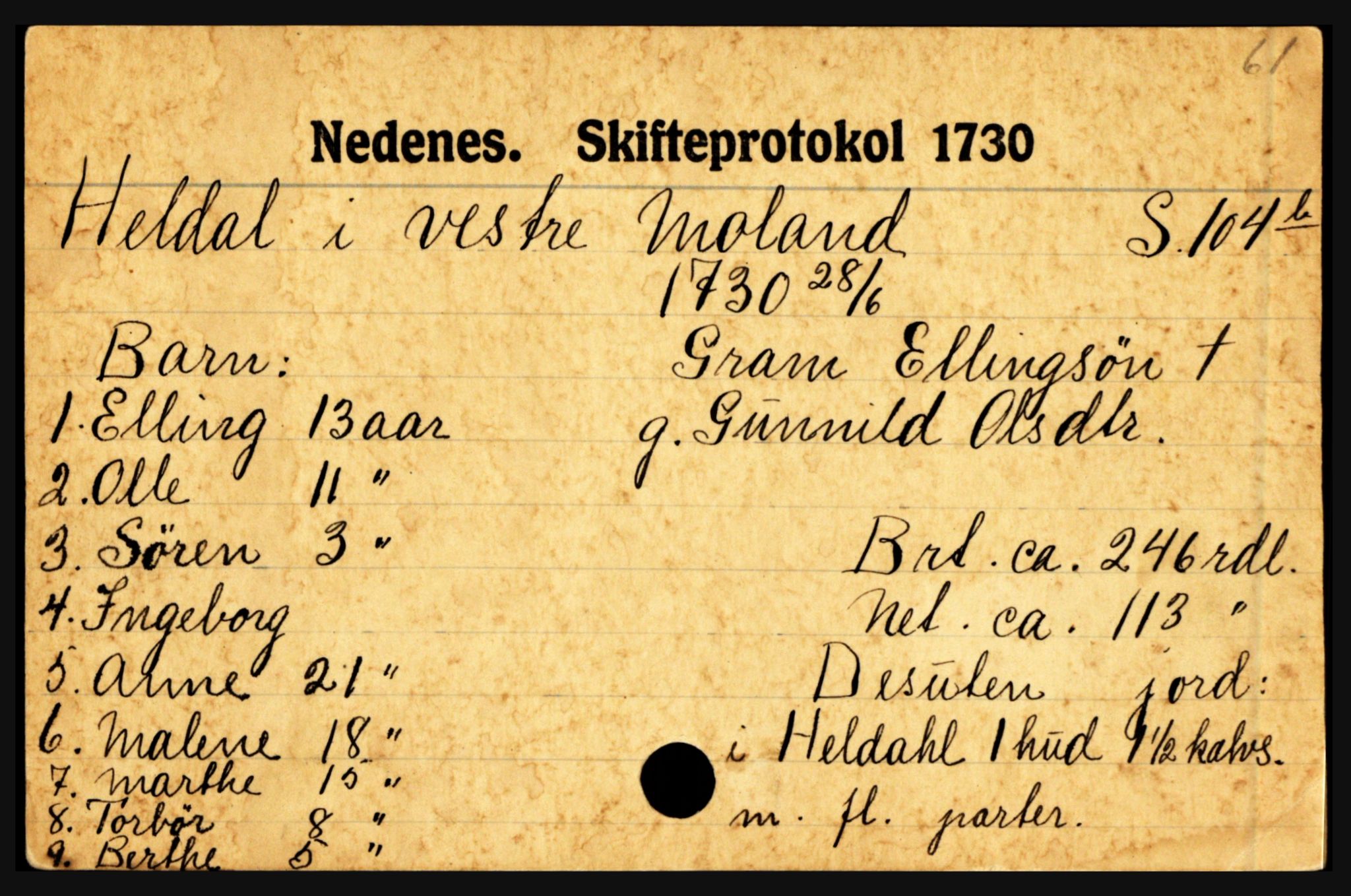 Nedenes sorenskriveri før 1824, AV/SAK-1221-0007/H, p. 11559