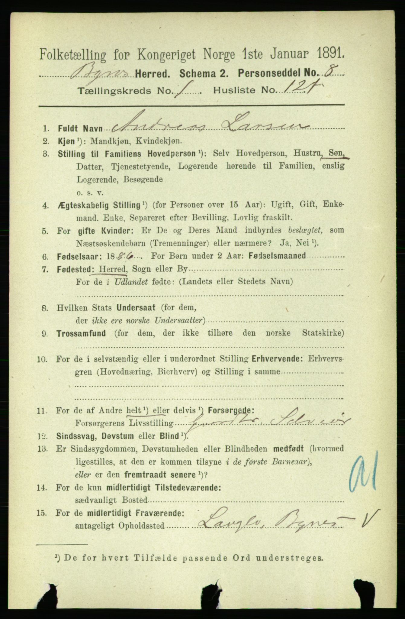 RA, 1891 census for 1655 Byneset, 1891, p. 794