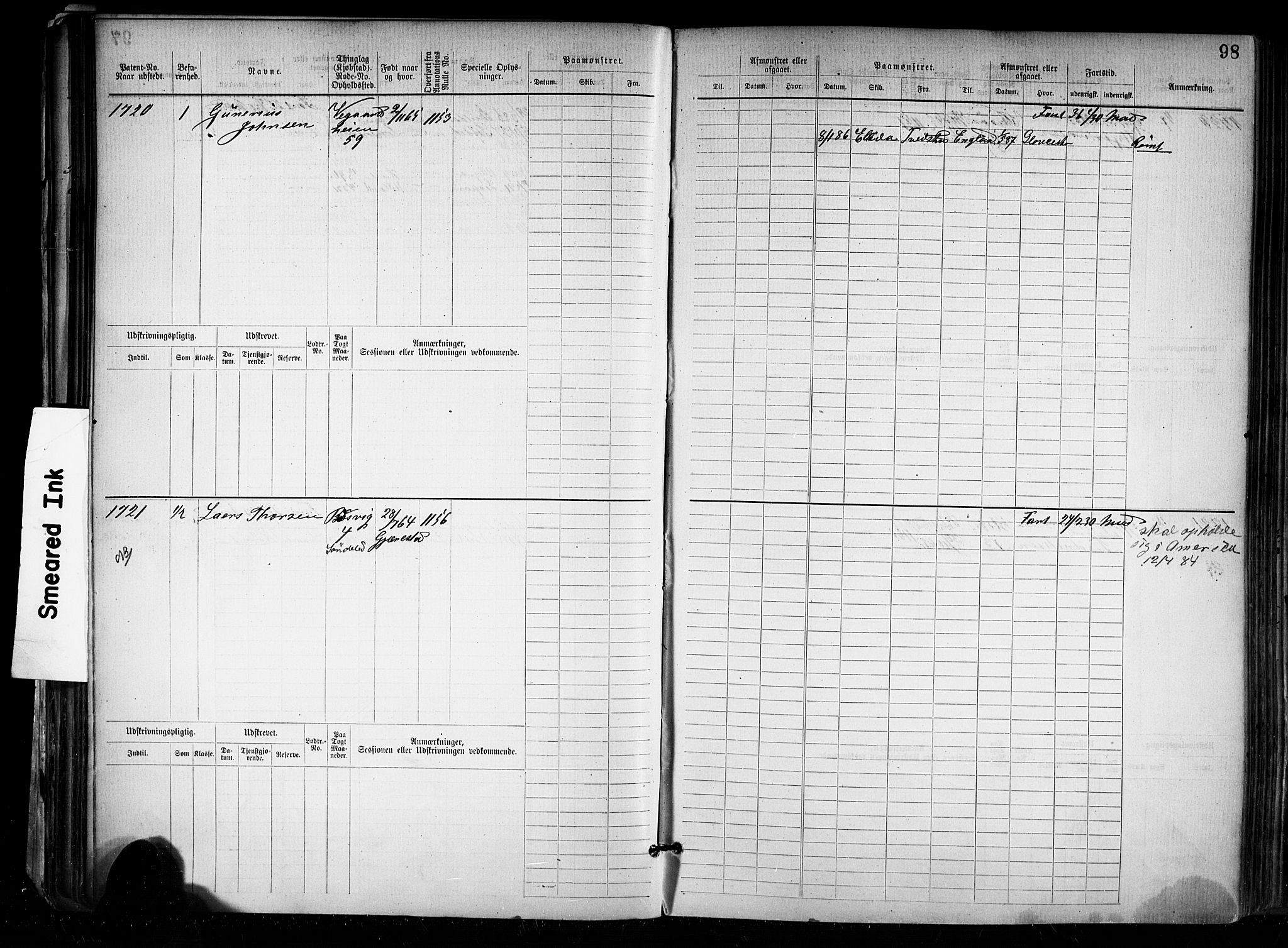 Risør mønstringskrets, SAK/2031-0010/F/Fb/L0012: Hovedrulle nr 1528-2474, T-11, 1884-1904, p. 103