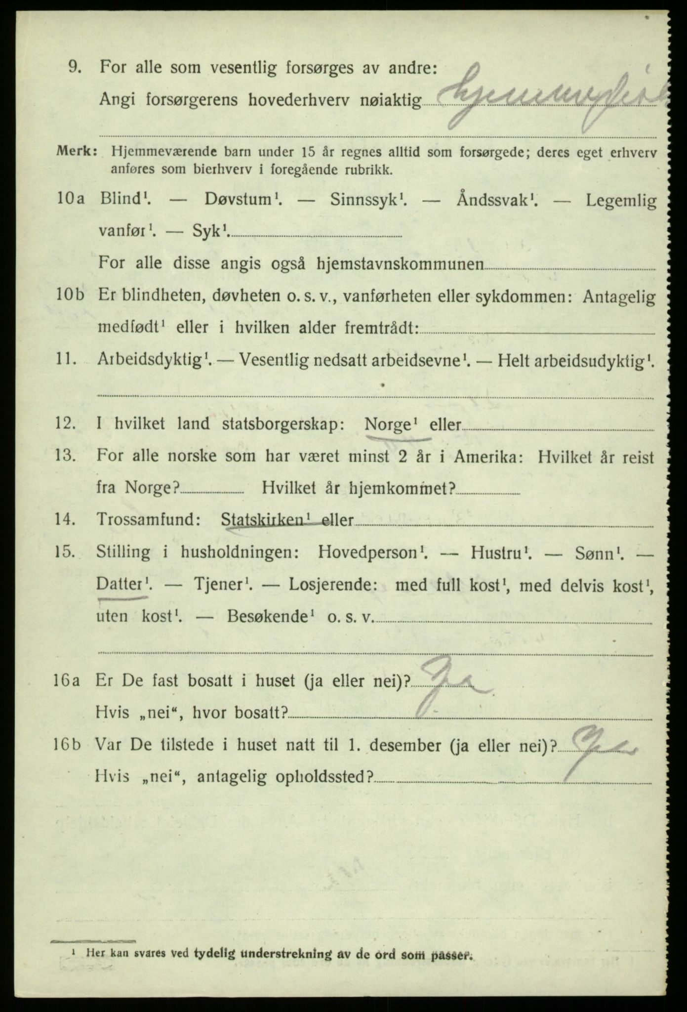SAB, 1920 census for Fjell, 1920, p. 5087