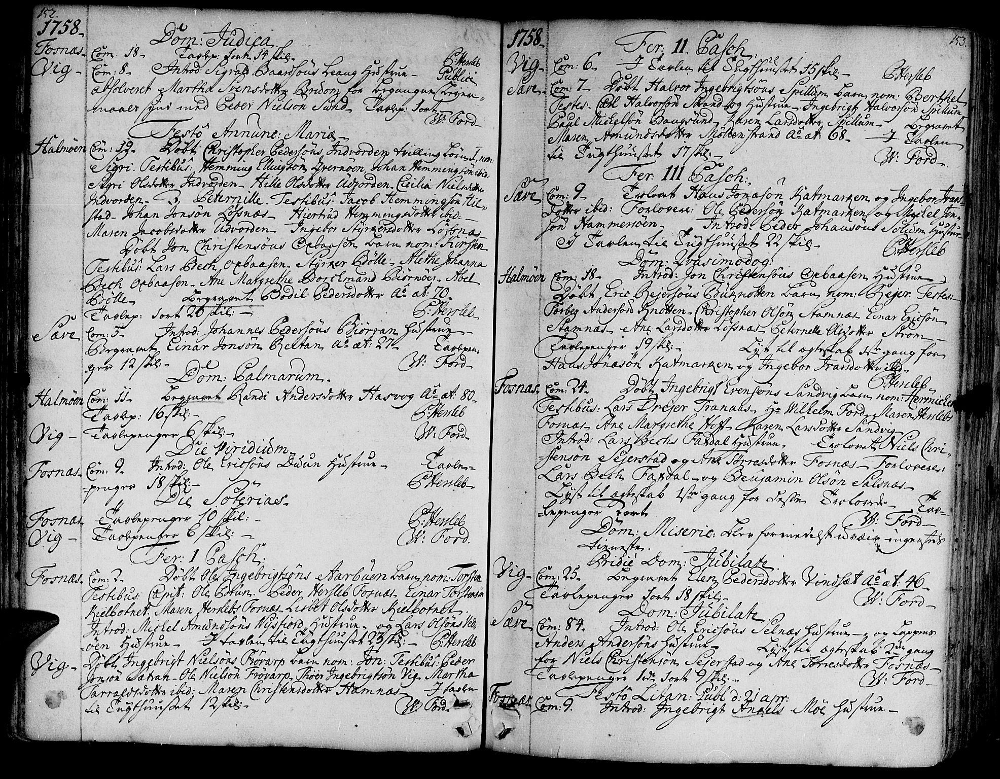 Ministerialprotokoller, klokkerbøker og fødselsregistre - Nord-Trøndelag, SAT/A-1458/773/L0607: Parish register (official) no. 773A01, 1751-1783, p. 152-153