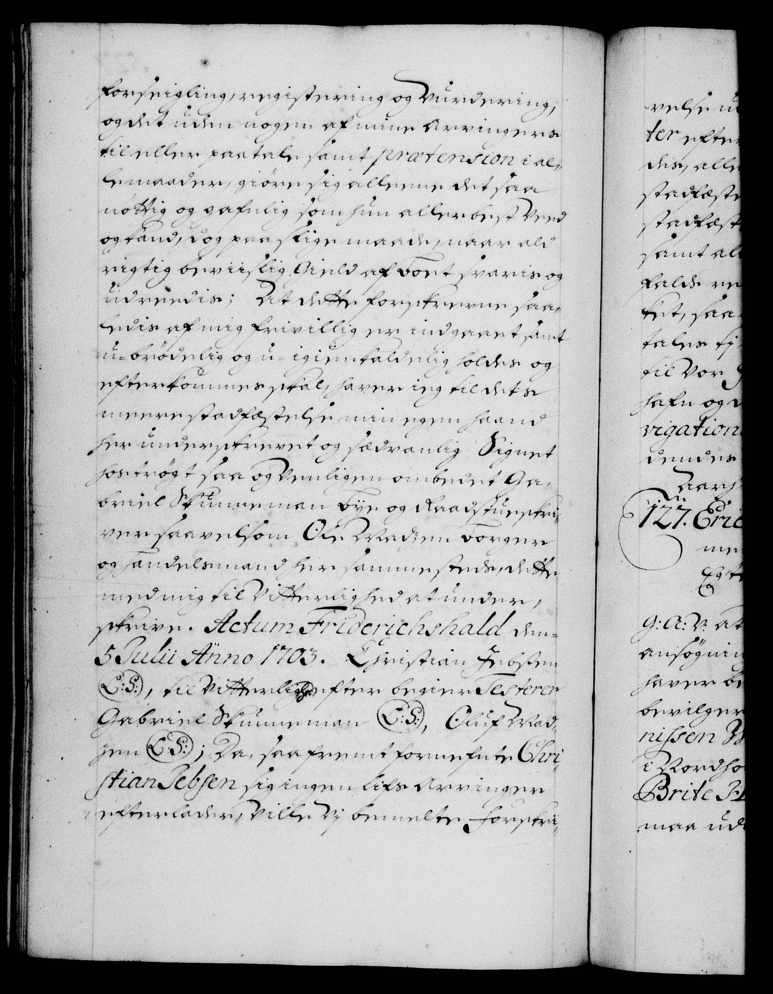 Danske Kanselli 1572-1799, RA/EA-3023/F/Fc/Fca/Fcaa/L0018: Norske registre, 1699-1703, p. 527b