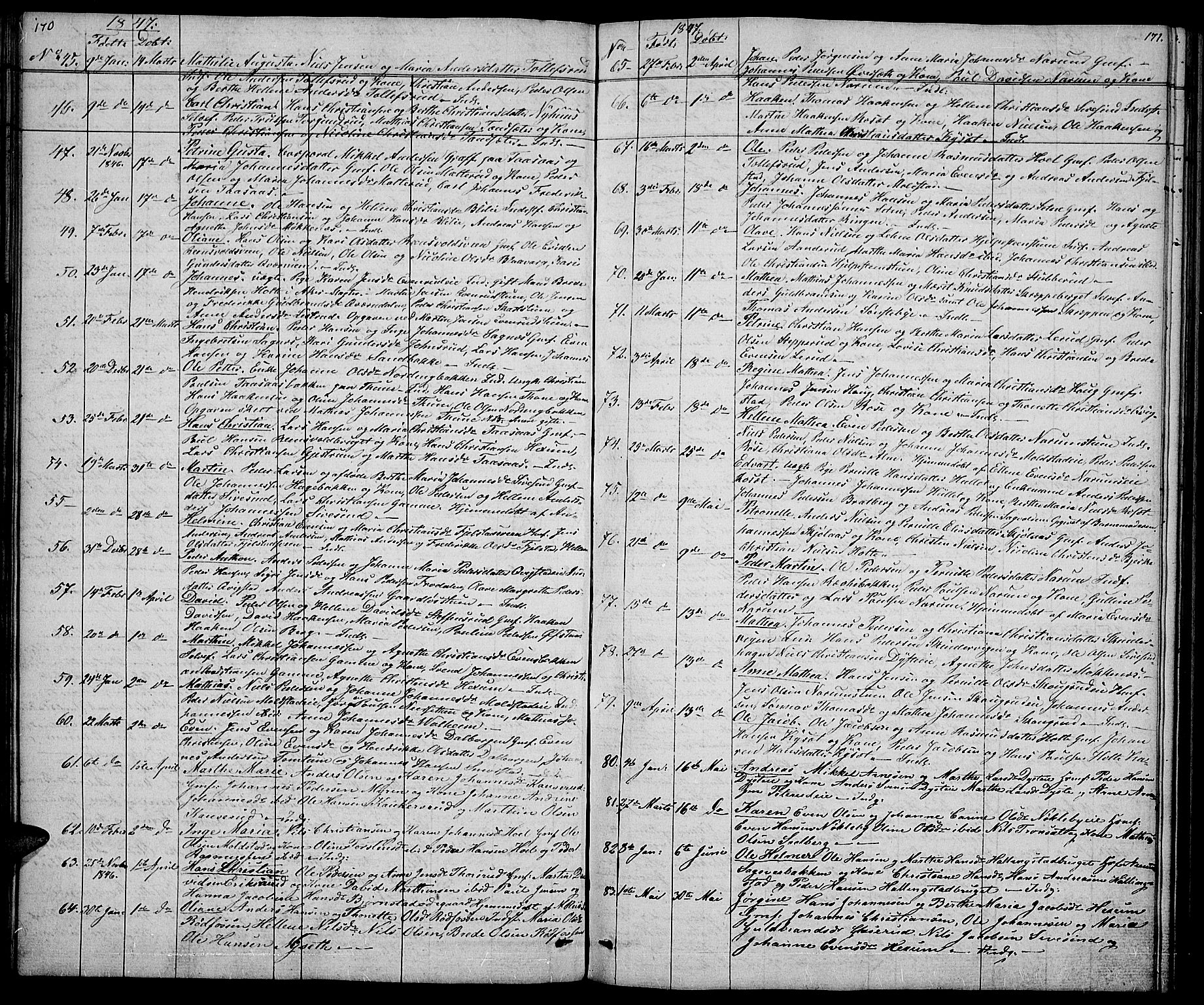 Vestre Toten prestekontor, AV/SAH-PREST-108/H/Ha/Hab/L0002: Parish register (copy) no. 2, 1836-1848, p. 170-171