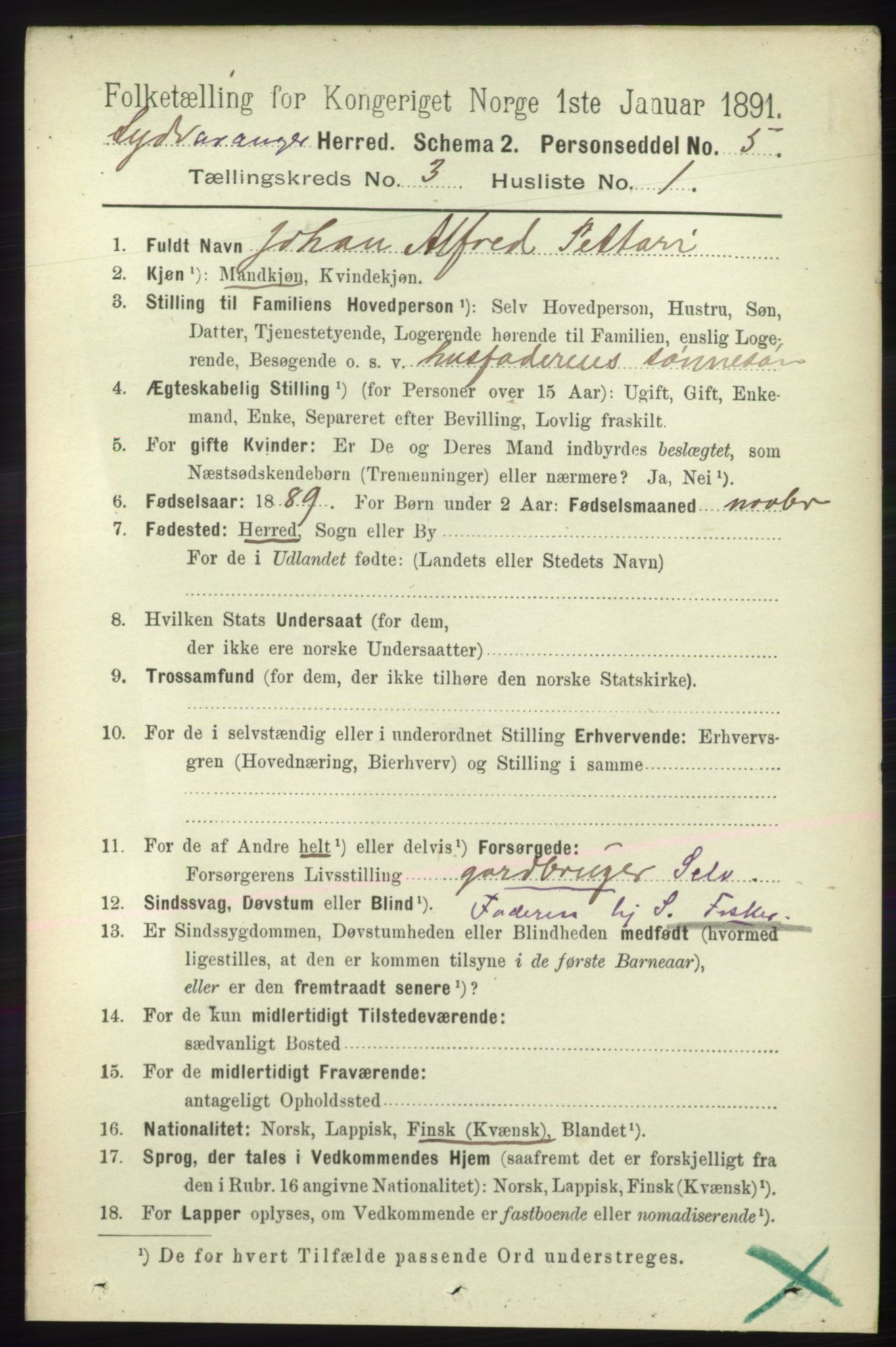 RA, 1891 census for 2030 Sør-Varanger, 1891, p. 785