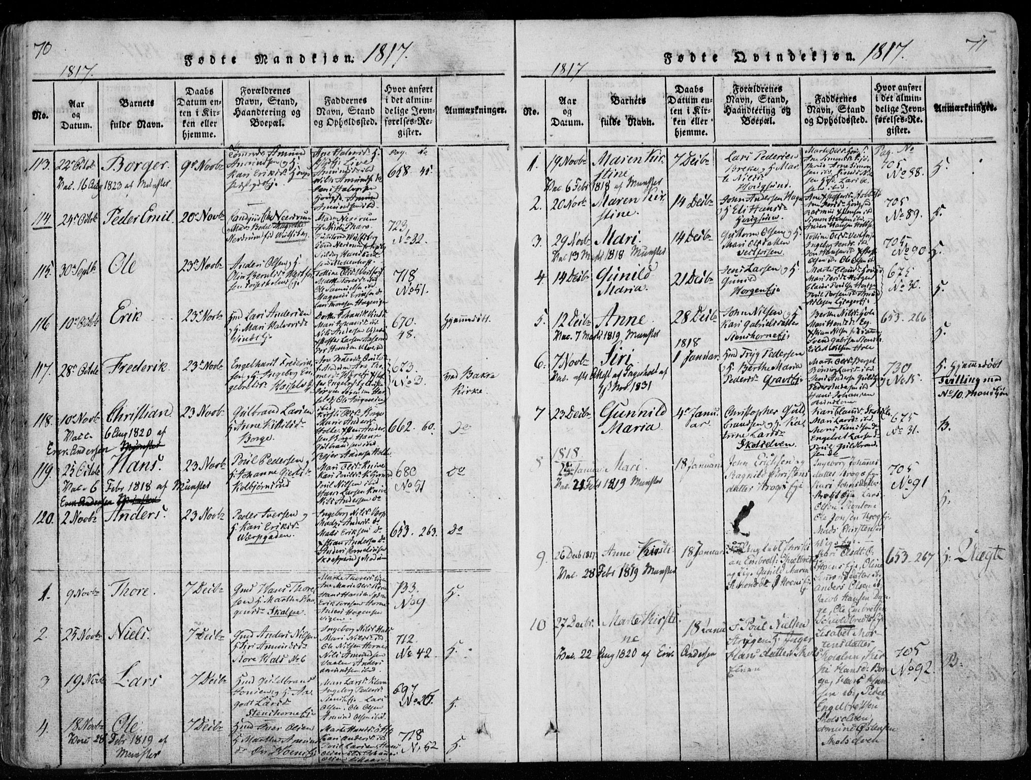 Eiker kirkebøker, AV/SAKO-A-4/F/Fa/L0011: Parish register (official) no. I 11, 1814-1827, p. 70-71