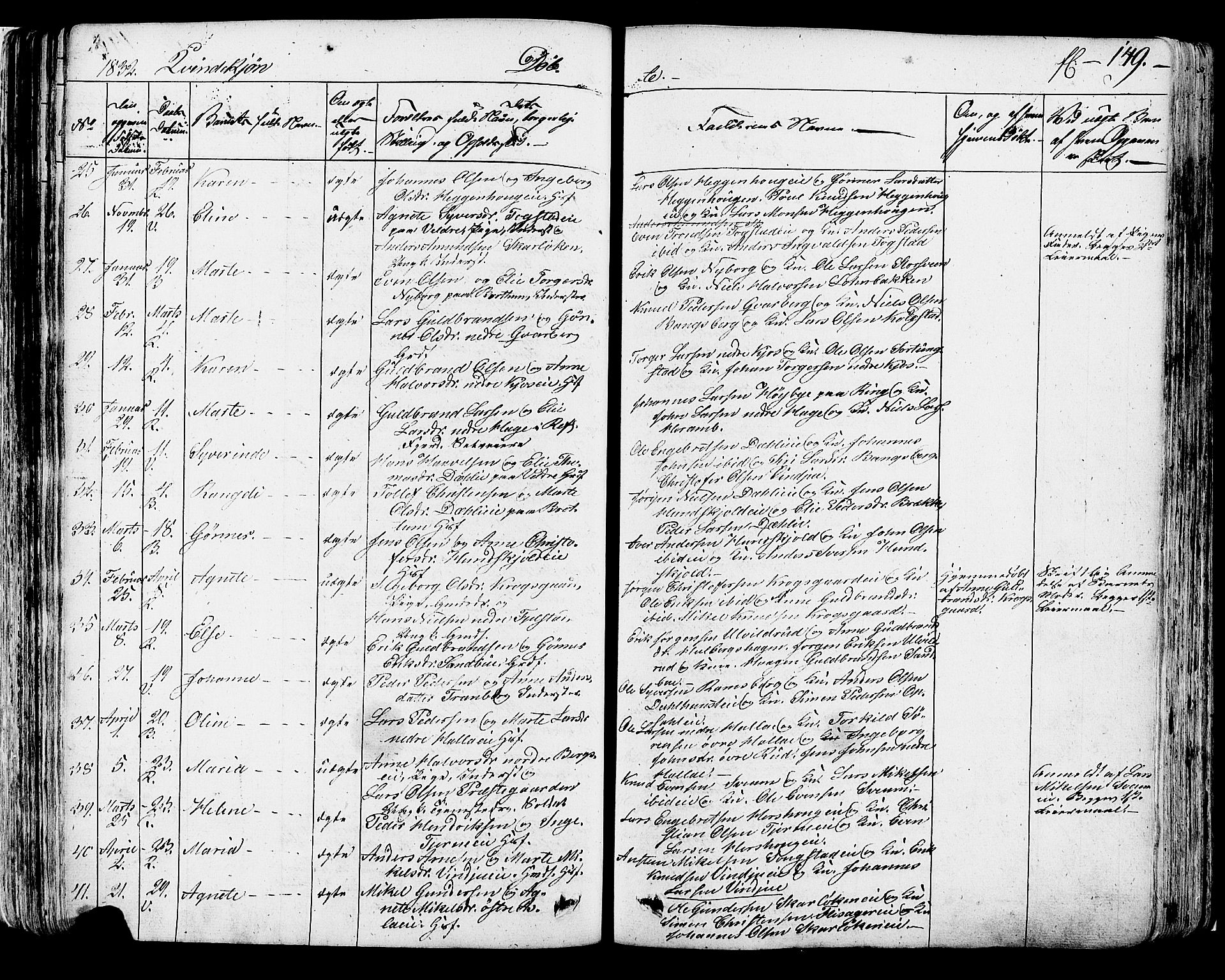Ringsaker prestekontor, SAH/PREST-014/K/Ka/L0007: Parish register (official) no. 7A, 1826-1837, p. 149
