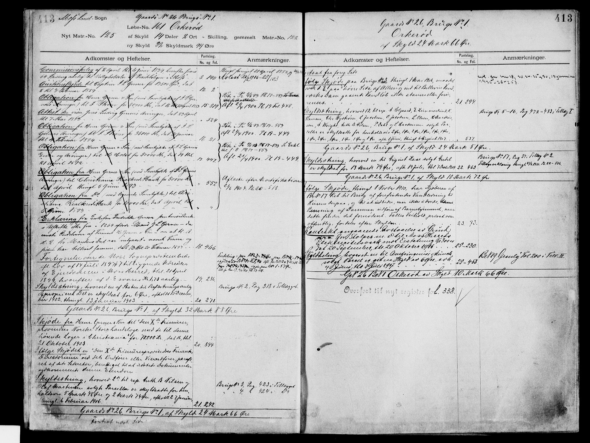 Moss sorenskriveri, AV/SAO-A-10168: Mortgage register no. IV 3b, 1769-1926, p. 413