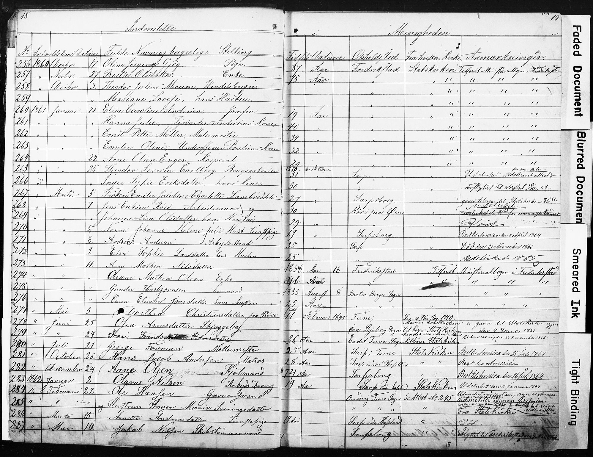 Sarpsborg metodistkirke, SAO/PAO-0233/A/L0001: Dissenter register no. 1, 1856-1875, p. 18-19