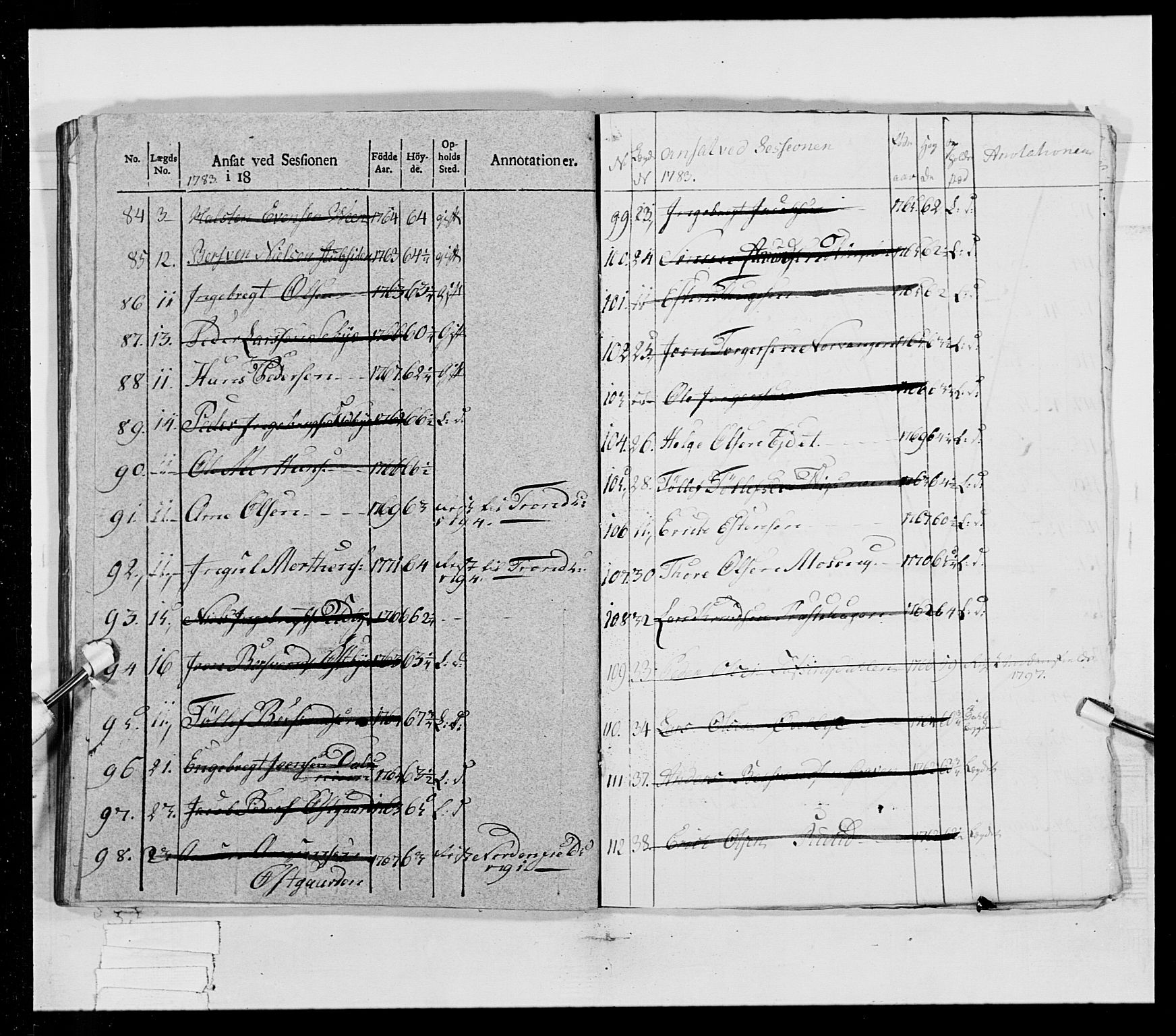 Generalitets- og kommissariatskollegiet, Det kongelige norske kommissariatskollegium, AV/RA-EA-5420/E/Eh/L0025: Skiløperkompaniene, 1766-1803, p. 229