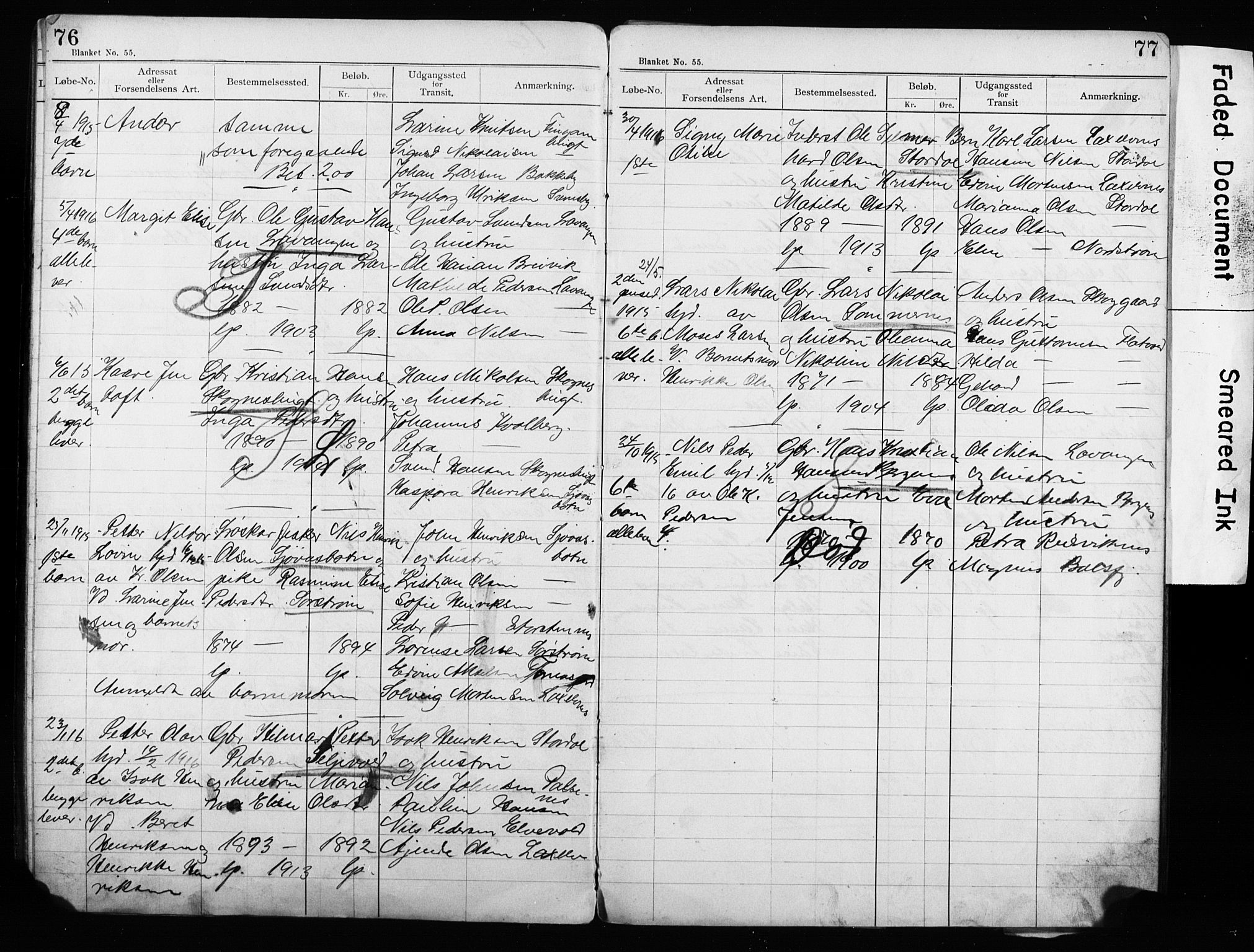 Lyngen sokneprestembete, SATØ/S-1289/H/Ha/L0052/0002: Baptism register no. 52.2, 1915-1928, p. 76-77