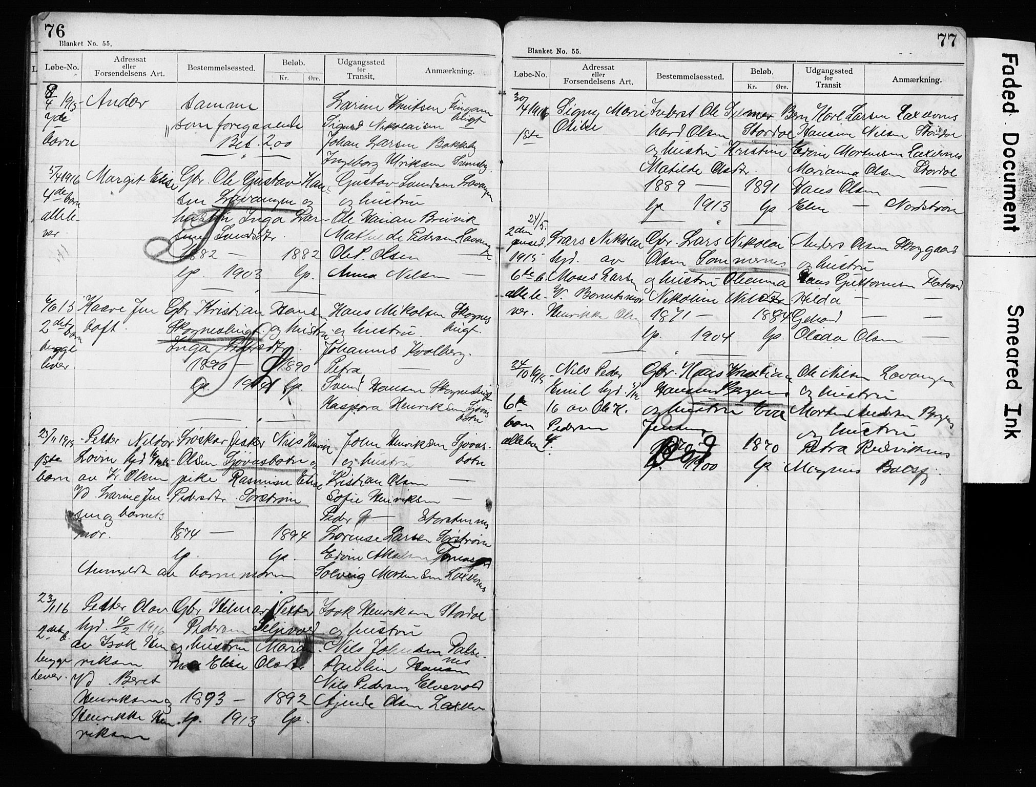 Lyngen sokneprestembete, AV/SATØ-S-1289/H/Ha/L0052/0002: Baptism register no. 52.2, 1915-1928, p. 76-77