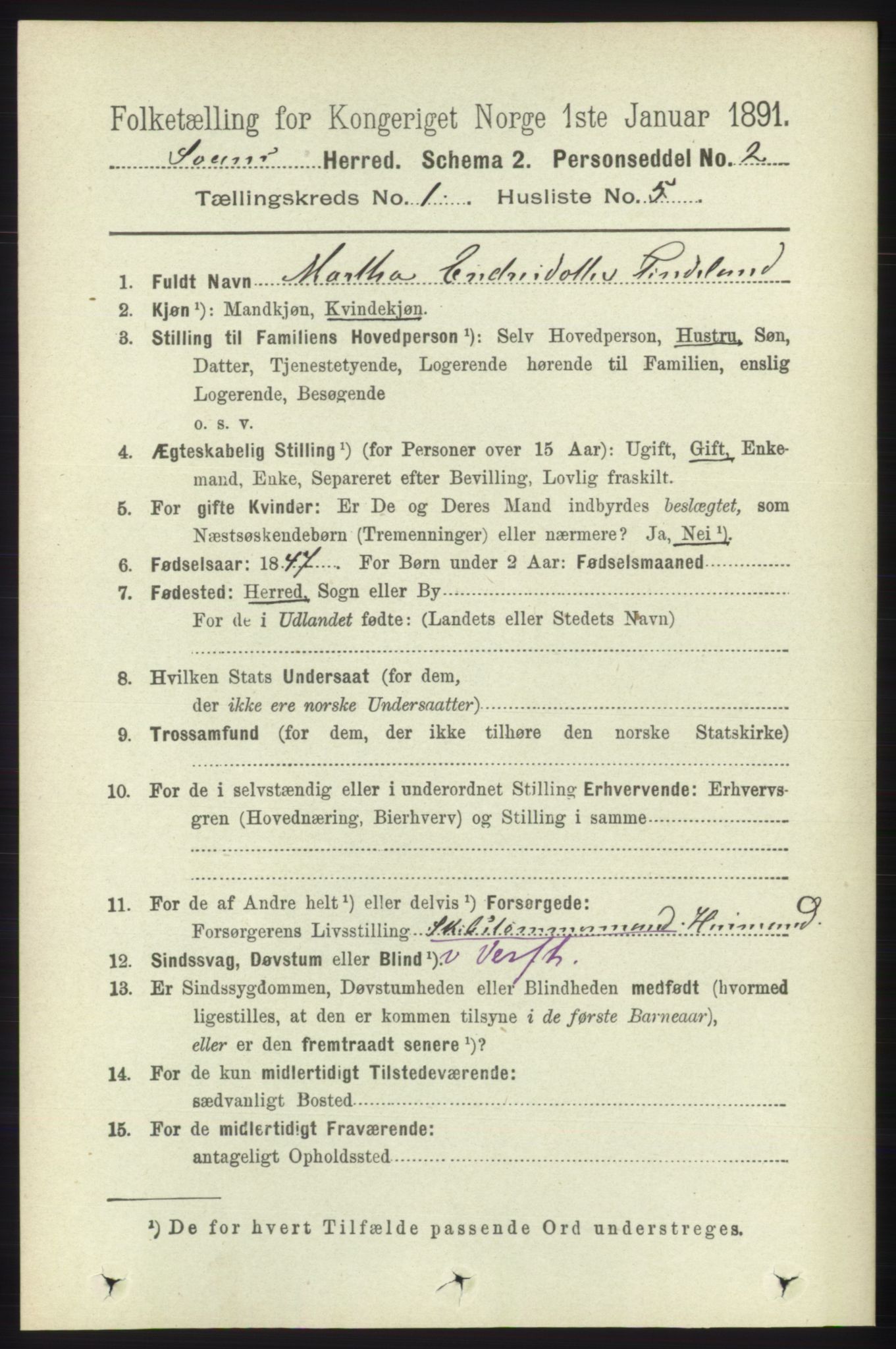 RA, 1891 census for 1216 Sveio, 1891, p. 131
