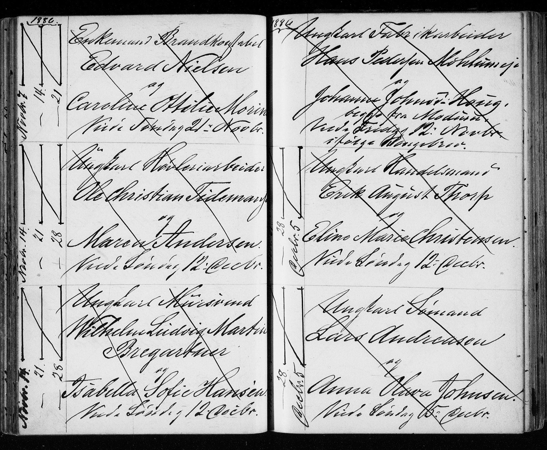 Bragernes kirkebøker, AV/SAKO-A-6/H/Ha/L0006: Banns register no. 6, 1873-1896