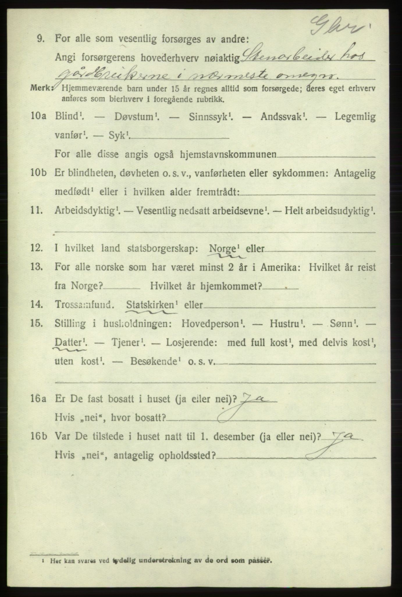 SAB, 1920 census for Valestrand, 1920, p. 2248