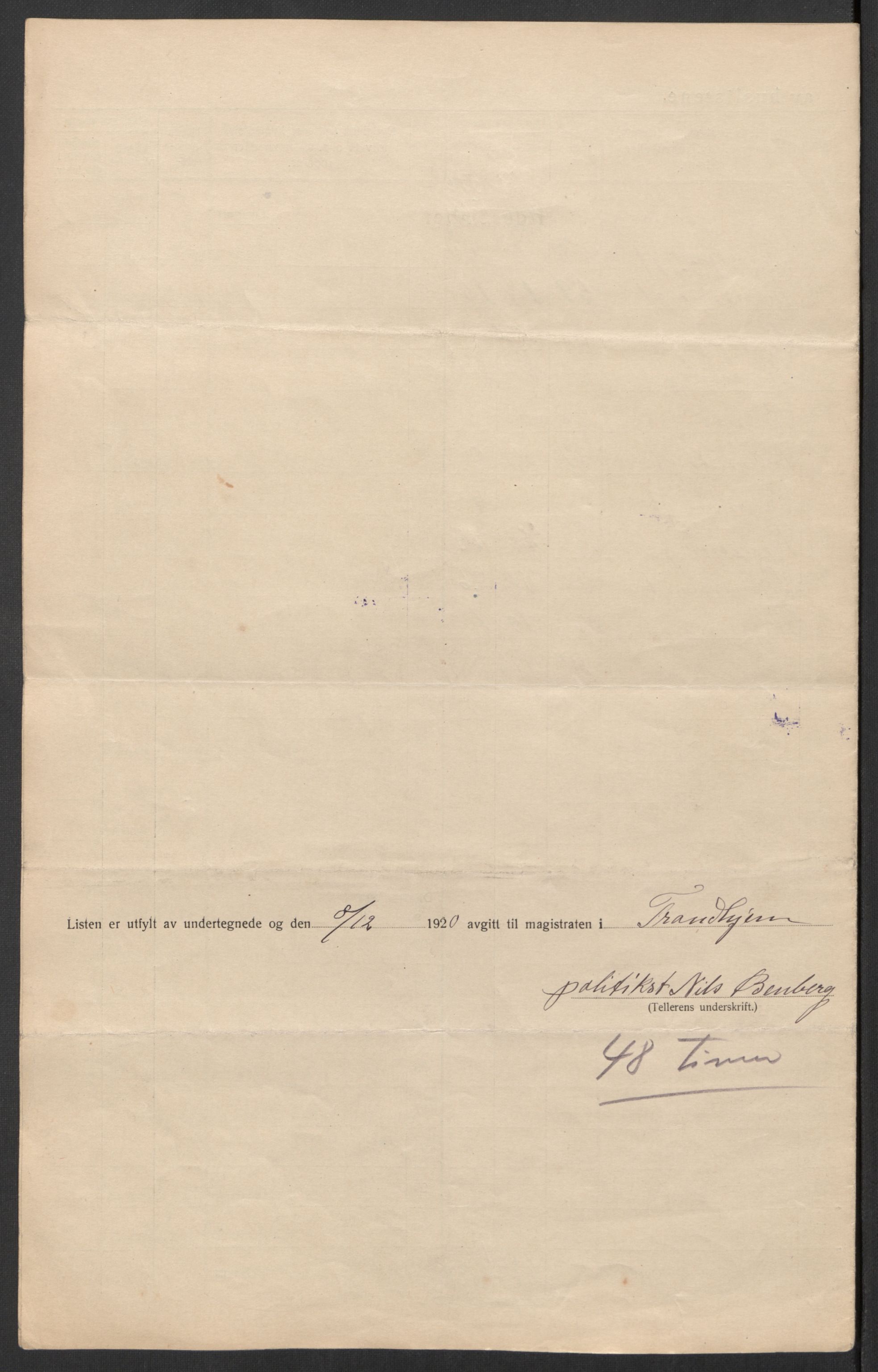 SAT, 1920 census for Trondheim, 1920, p. 64