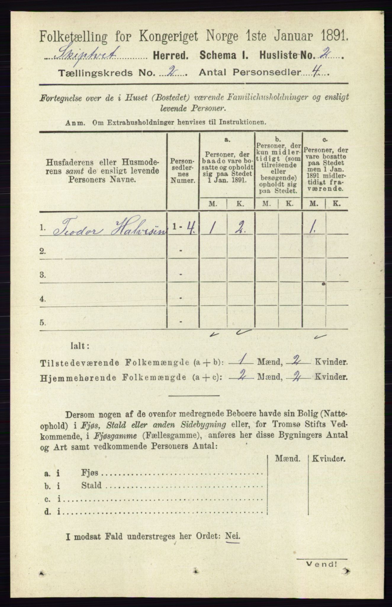 RA, 1891 census for 0127 Skiptvet, 1891, p. 468