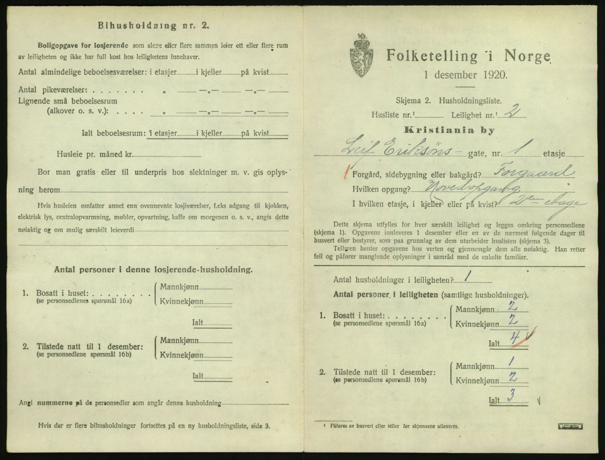 SAO, 1920 census for Kristiania, 1920, p. 58302