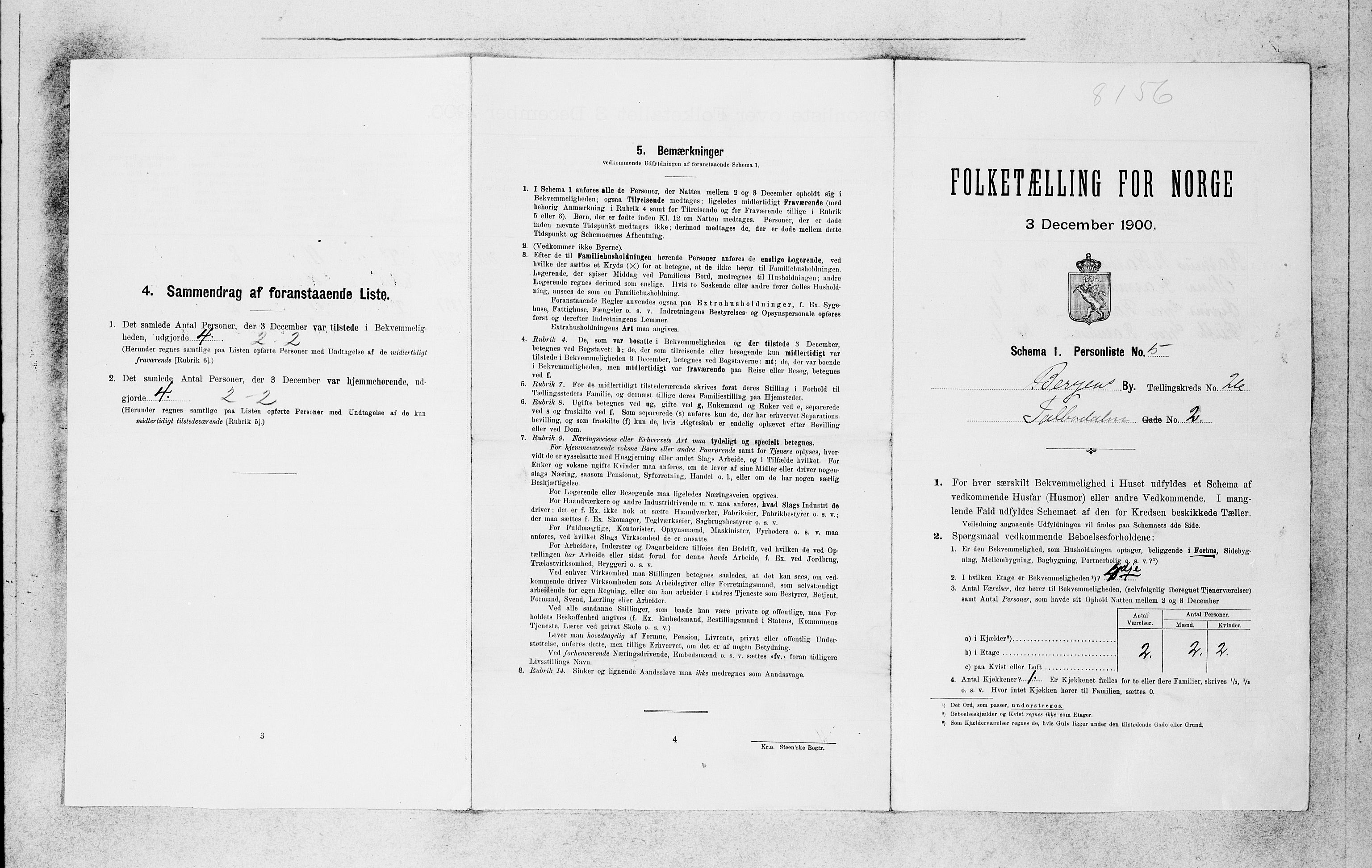 SAB, 1900 census for Bergen, 1900, p. 5368