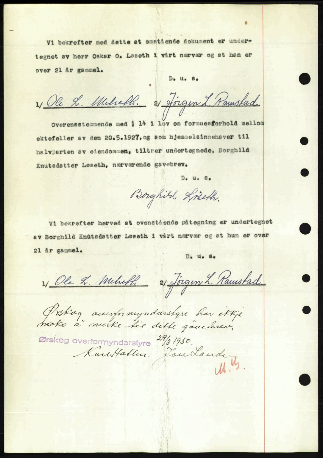 Nordre Sunnmøre sorenskriveri, AV/SAT-A-0006/1/2/2C/2Ca: Mortgage book no. A34, 1950-1950, Diary no: : 725/1950