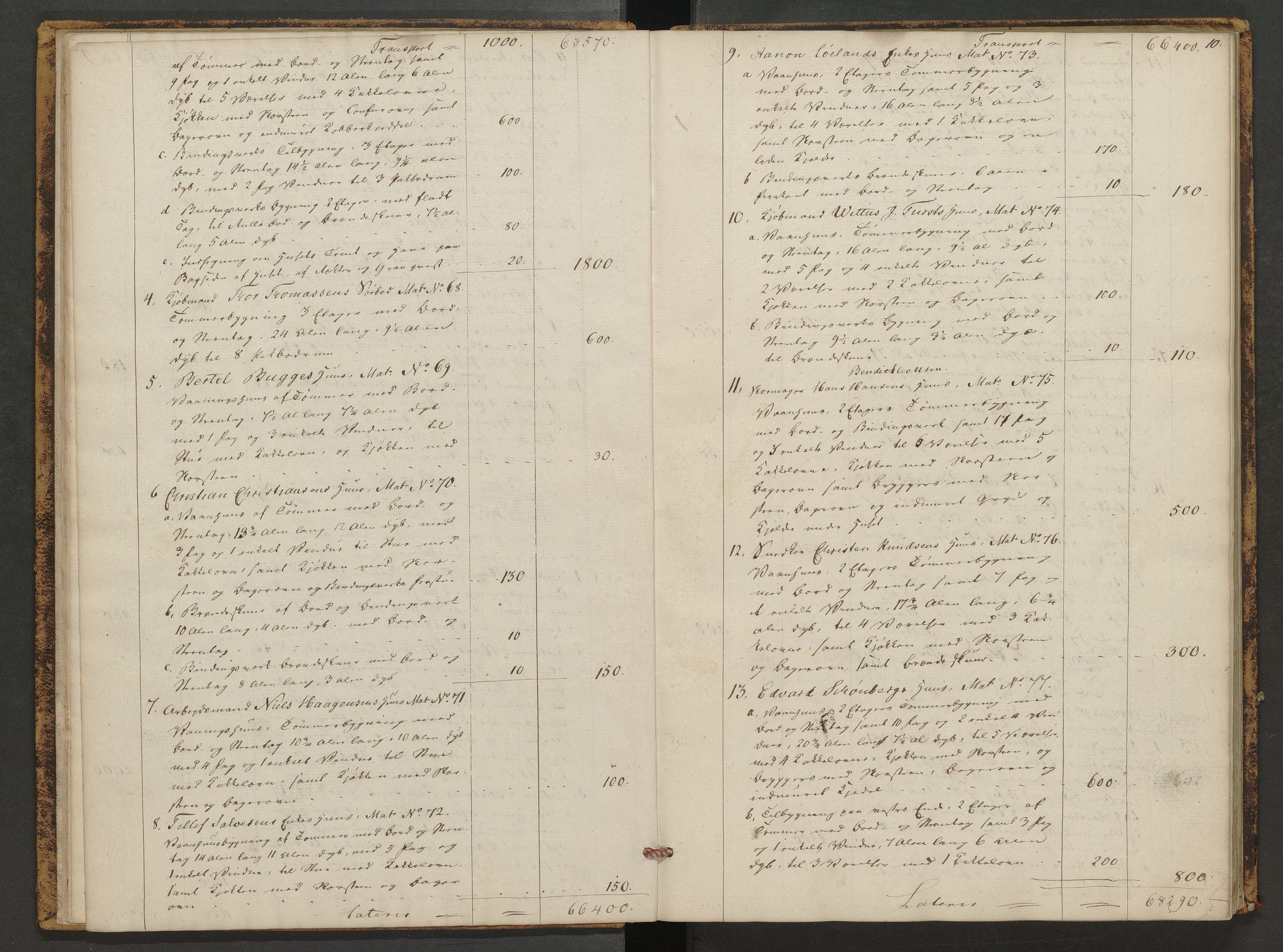 Norges Brannkasse Arendal, AV/SAK-2241-0002/F/Fa/L0017: Branntakstprotokoll nr. 14, 1837-1845