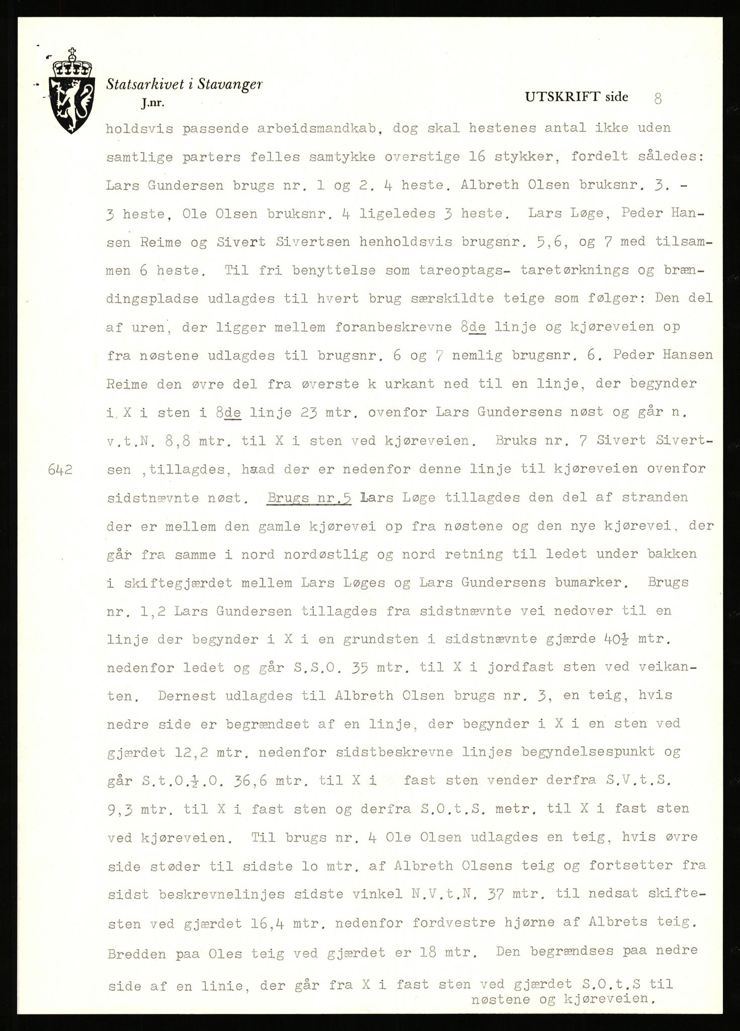 Statsarkivet i Stavanger, AV/SAST-A-101971/03/Y/Yj/L0080: Avskrifter sortert etter gårdsnavn: Stave - Stokke, 1750-1930, p. 232