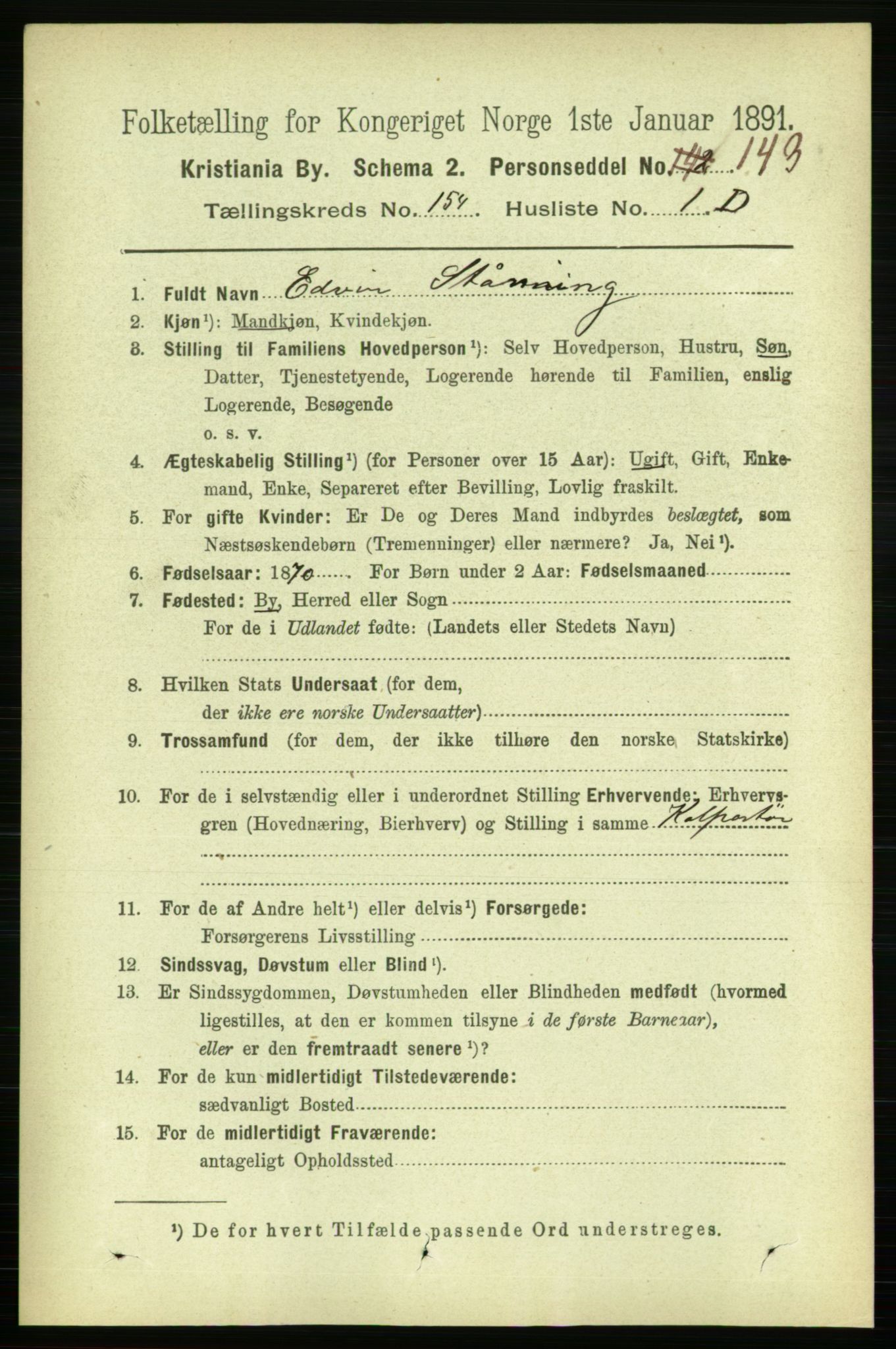 RA, 1891 census for 0301 Kristiania, 1891, p. 87387