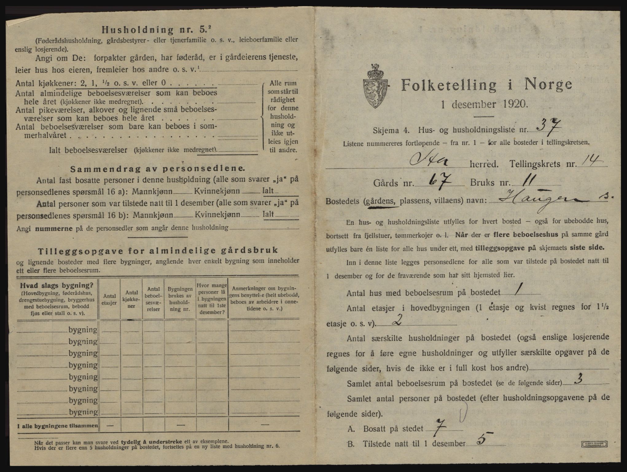 SAT, 1920 census for Å, 1920, p. 924