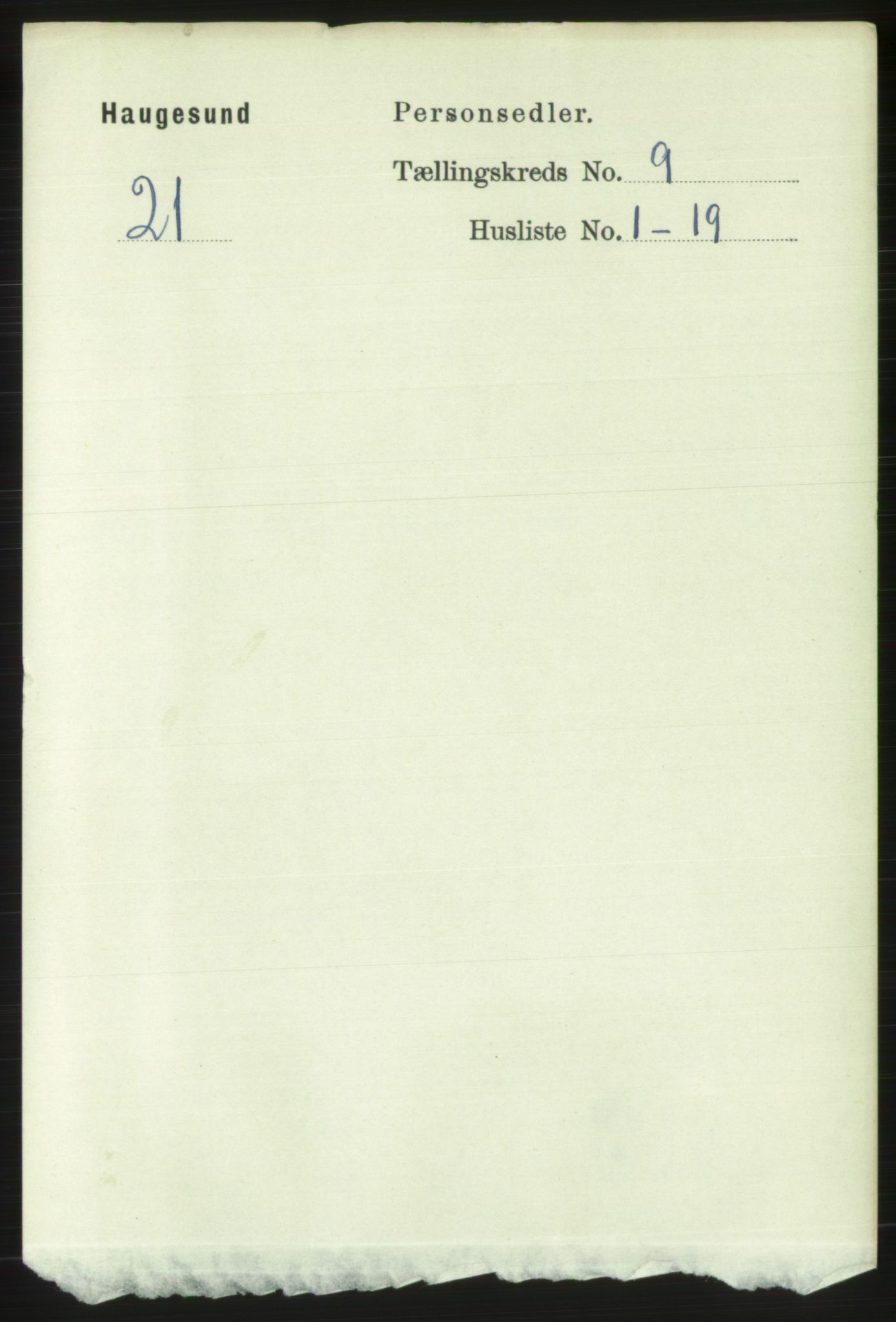 RA, 1891 census for 1106 Haugesund, 1891, p. 3727