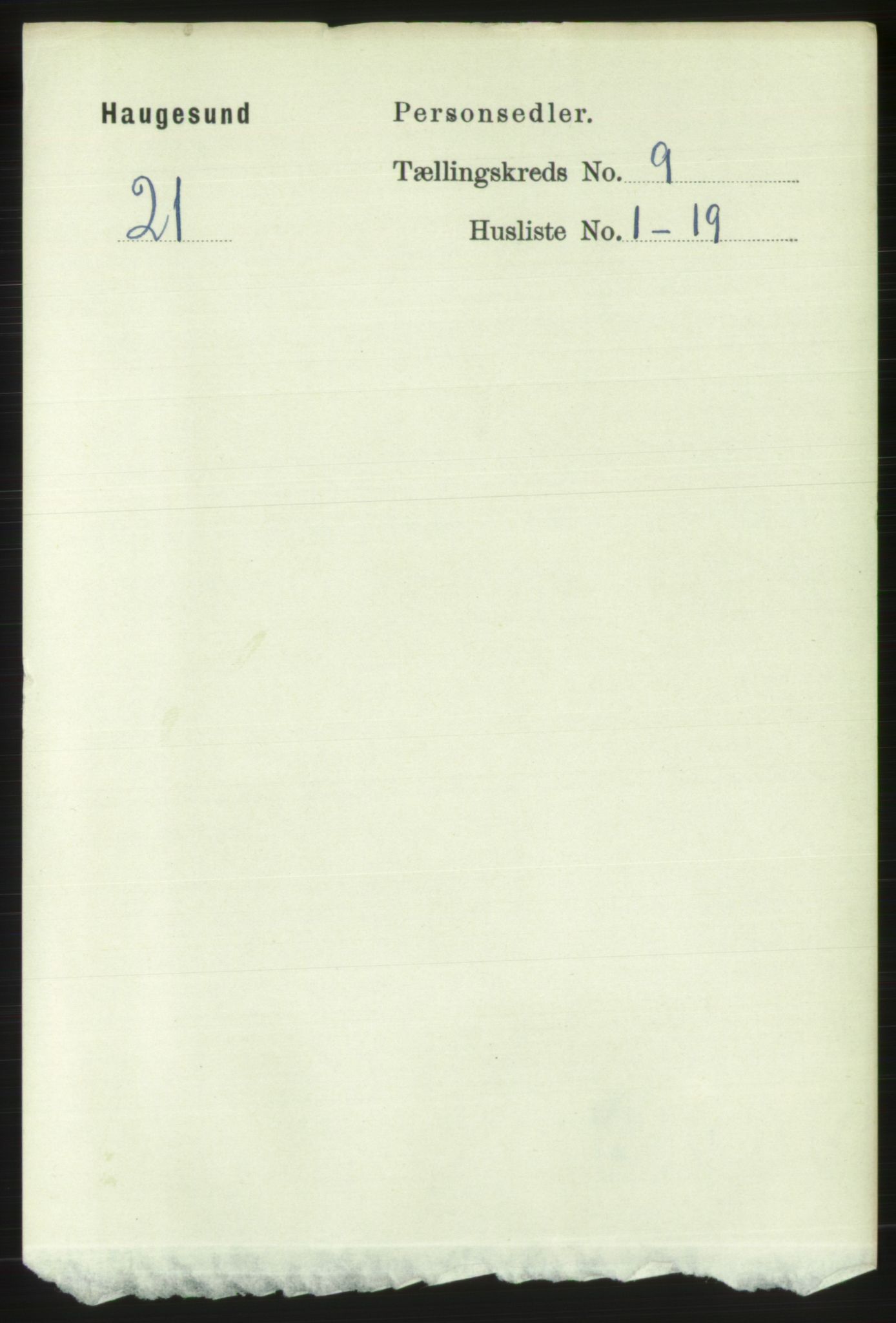 RA, 1891 census for 1106 Haugesund, 1891, p. 3727