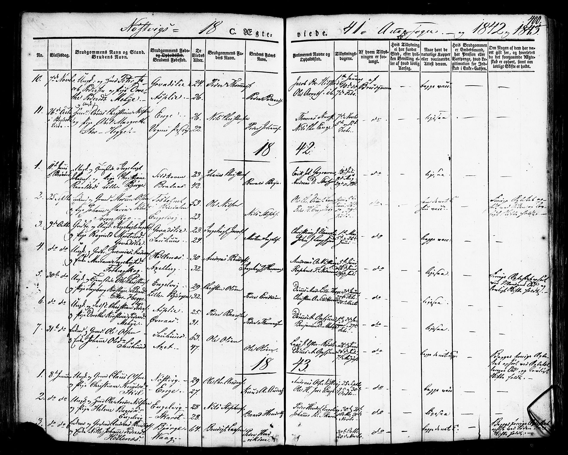 Ministerialprotokoller, klokkerbøker og fødselsregistre - Nordland, SAT/A-1459/814/L0224: Parish register (official) no. 814A05, 1834-1874, p. 400