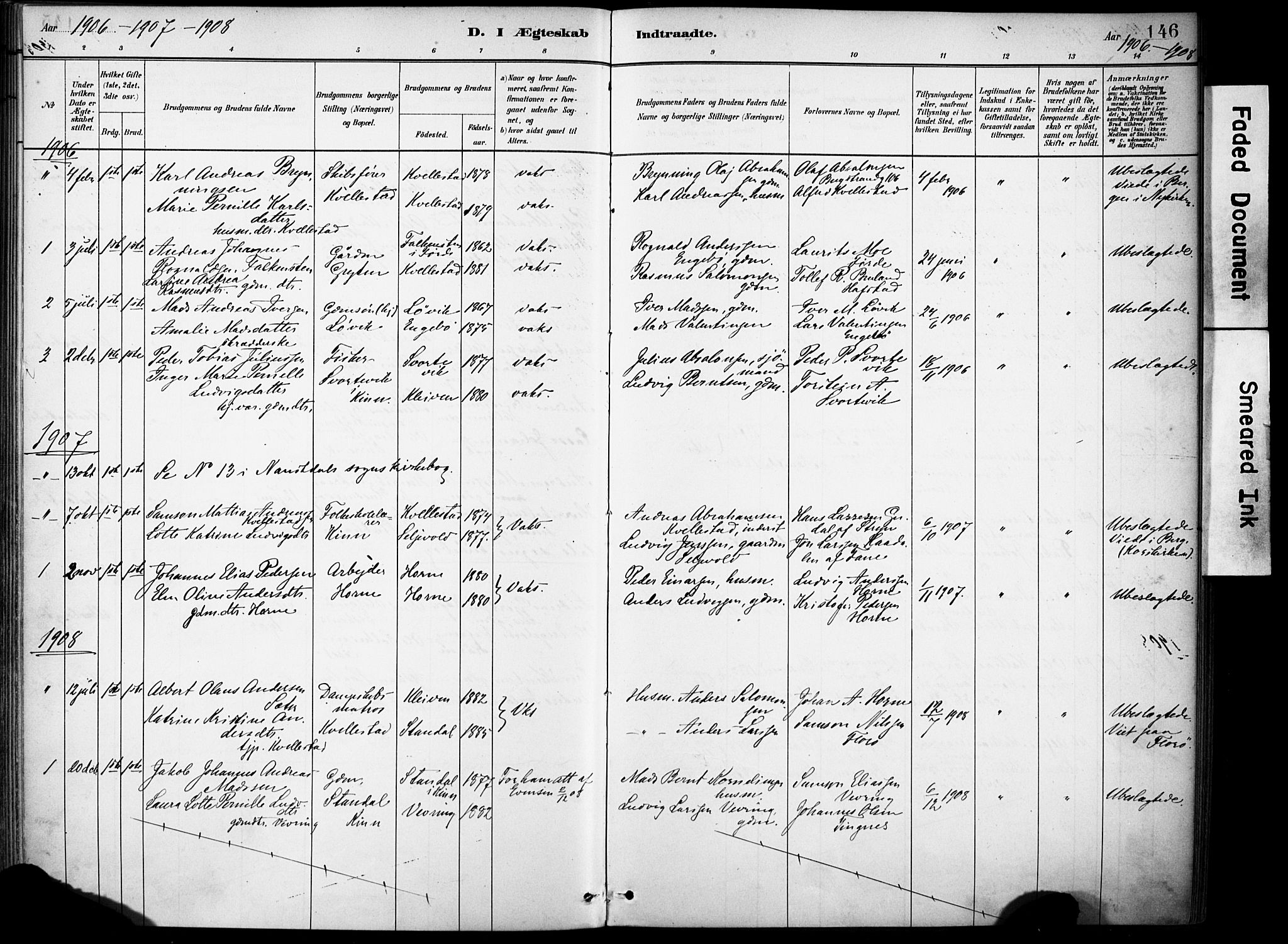 Førde sokneprestembete, AV/SAB-A-79901/H/Haa/Haae/L0001: Parish register (official) no. E 1, 1881-1911, p. 146