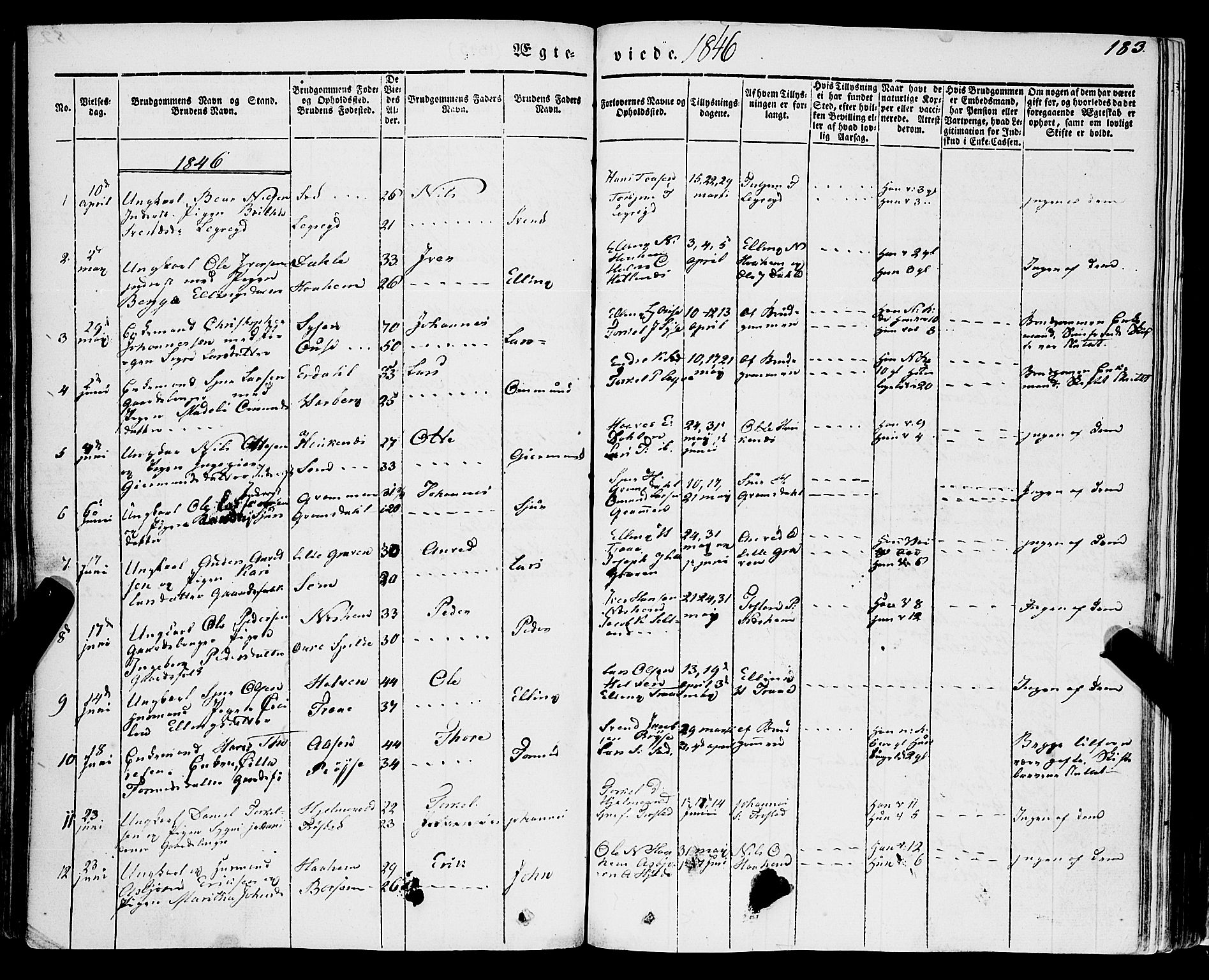 Ulvik sokneprestembete, SAB/A-78801/H/Haa: Parish register (official) no. A 12, 1839-1853, p. 183
