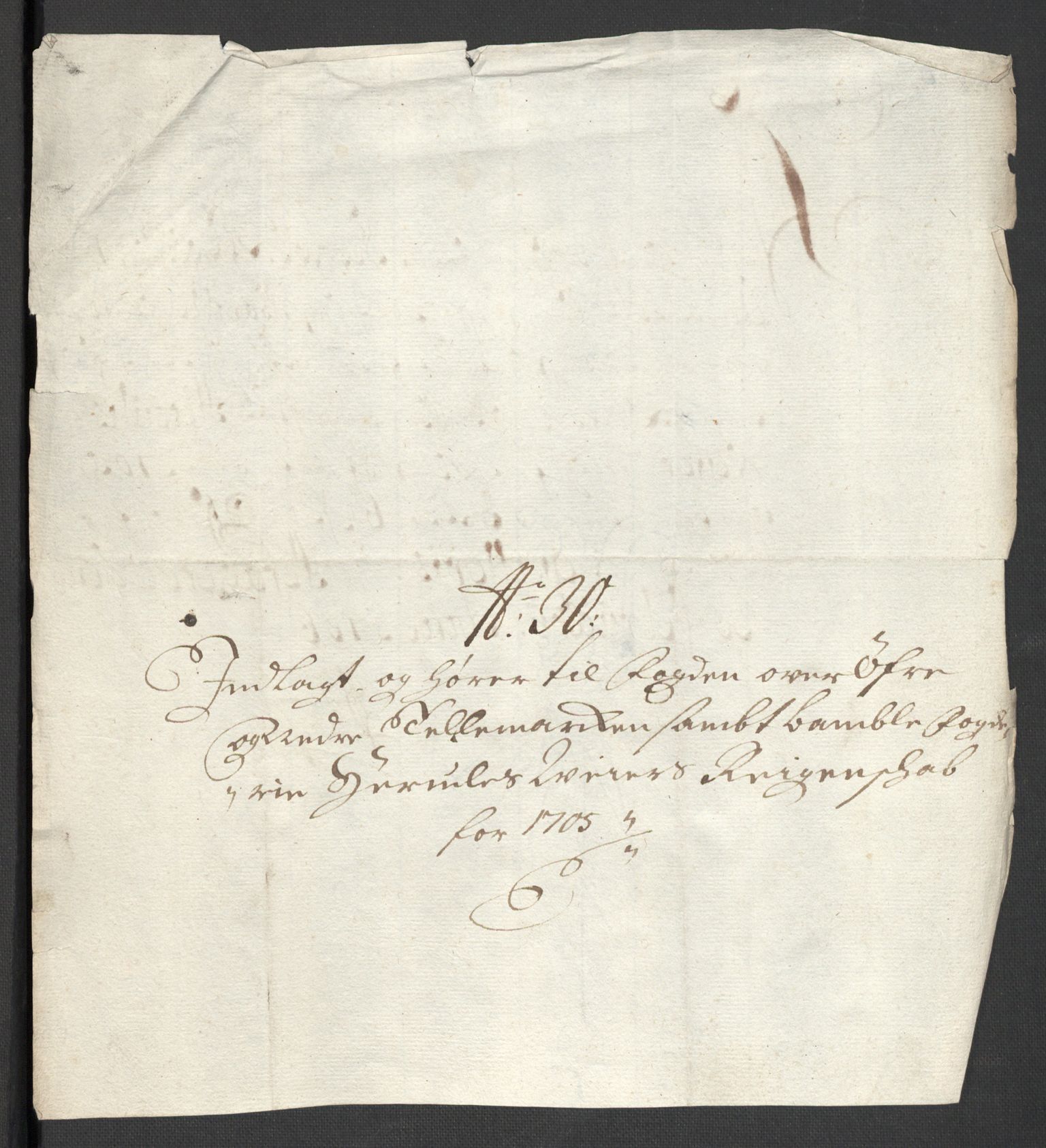 Rentekammeret inntil 1814, Reviderte regnskaper, Fogderegnskap, AV/RA-EA-4092/R36/L2114: Fogderegnskap Øvre og Nedre Telemark og Bamble, 1705, p. 256