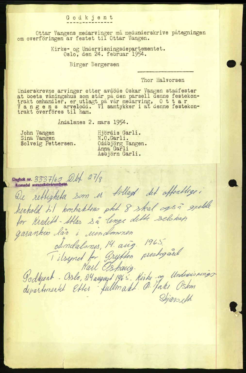 Romsdal sorenskriveri, AV/SAT-A-4149/1/2/2C: Mortgage book no. A17, 1944-1945, Diary no: : 1536/1944