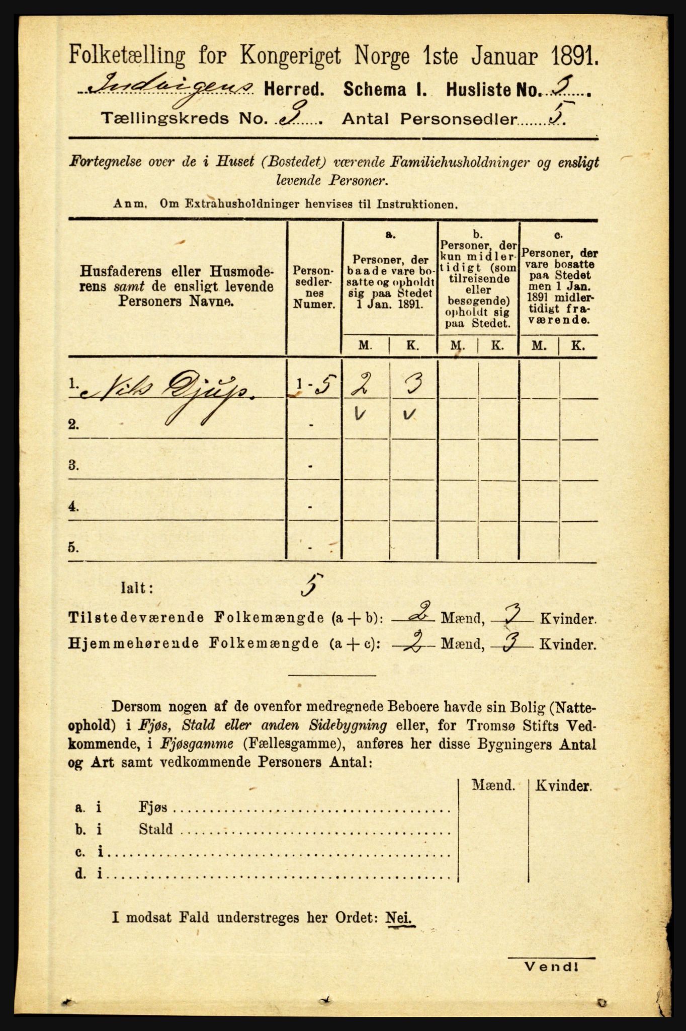 RA, 1891 census for 1447 Innvik, 1891, p. 976