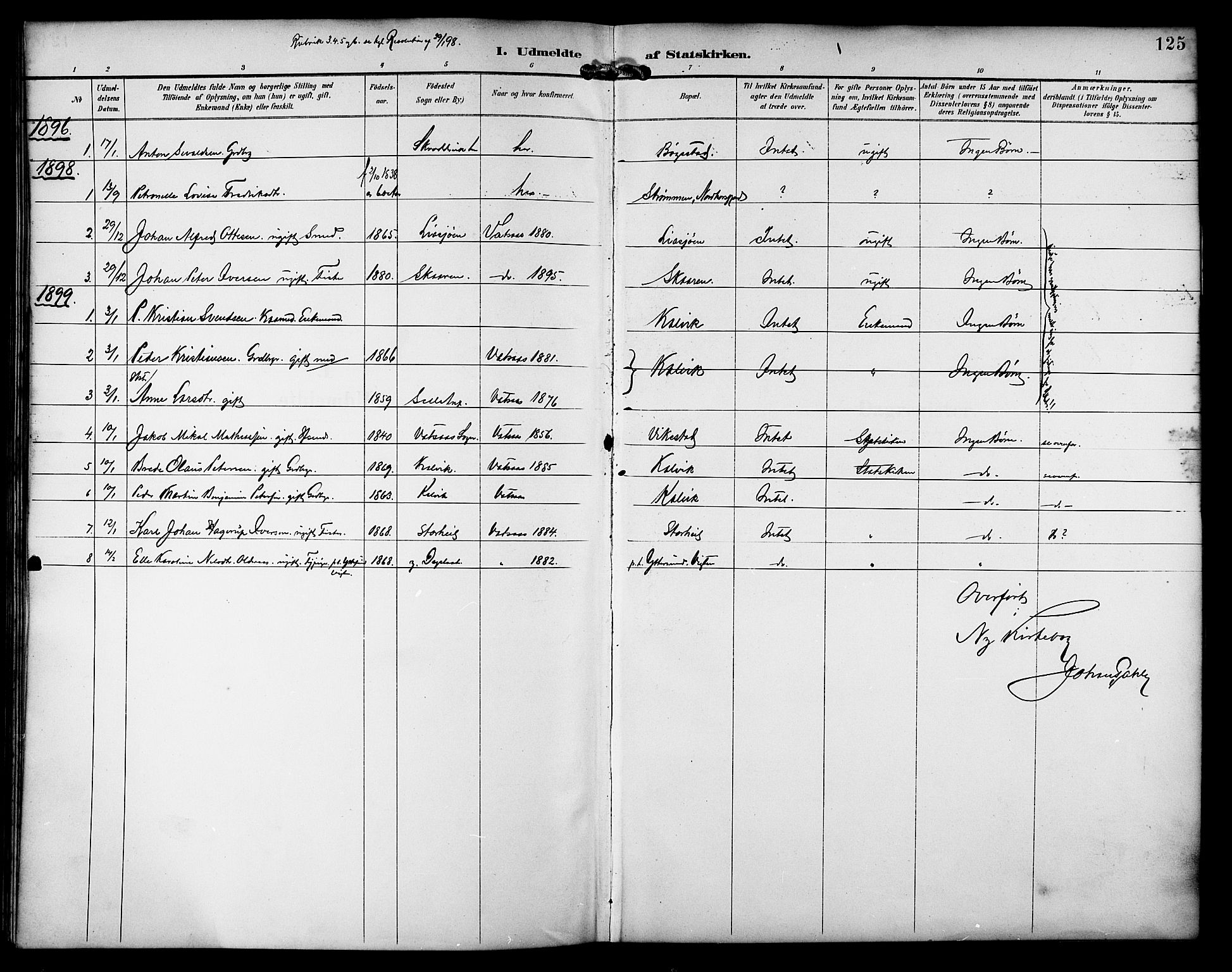 Ministerialprotokoller, klokkerbøker og fødselsregistre - Nordland, AV/SAT-A-1459/810/L0152: Parish register (official) no. 810A11, 1895-1899, p. 125