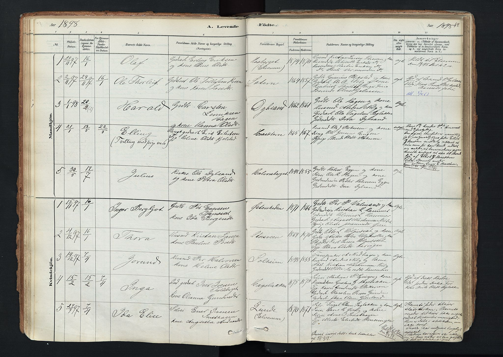 Trysil prestekontor, AV/SAH-PREST-046/H/Ha/Haa/L0011: Parish register (official) no. 11, 1878-1912, p. 49