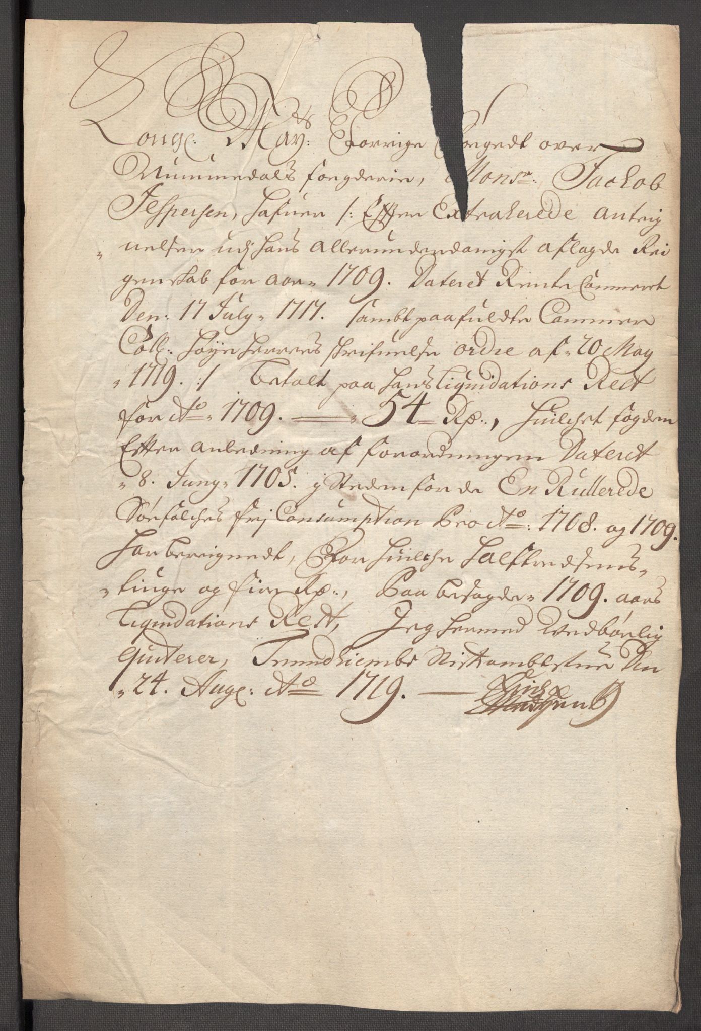 Rentekammeret inntil 1814, Reviderte regnskaper, Fogderegnskap, AV/RA-EA-4092/R64/L4431: Fogderegnskap Namdal, 1709-1710, p. 222