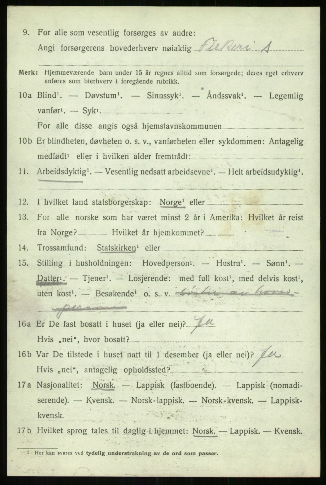 SATØ, 1920 census for Lenvik, 1920, p. 9503