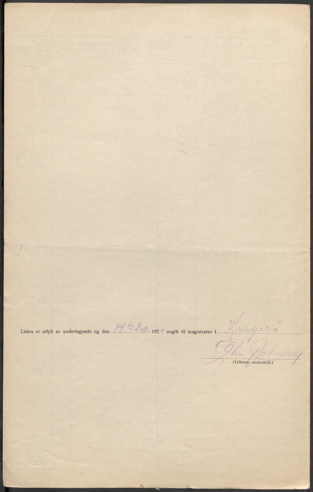 SAKO, 1920 census for Kragerø, 1920, p. 37