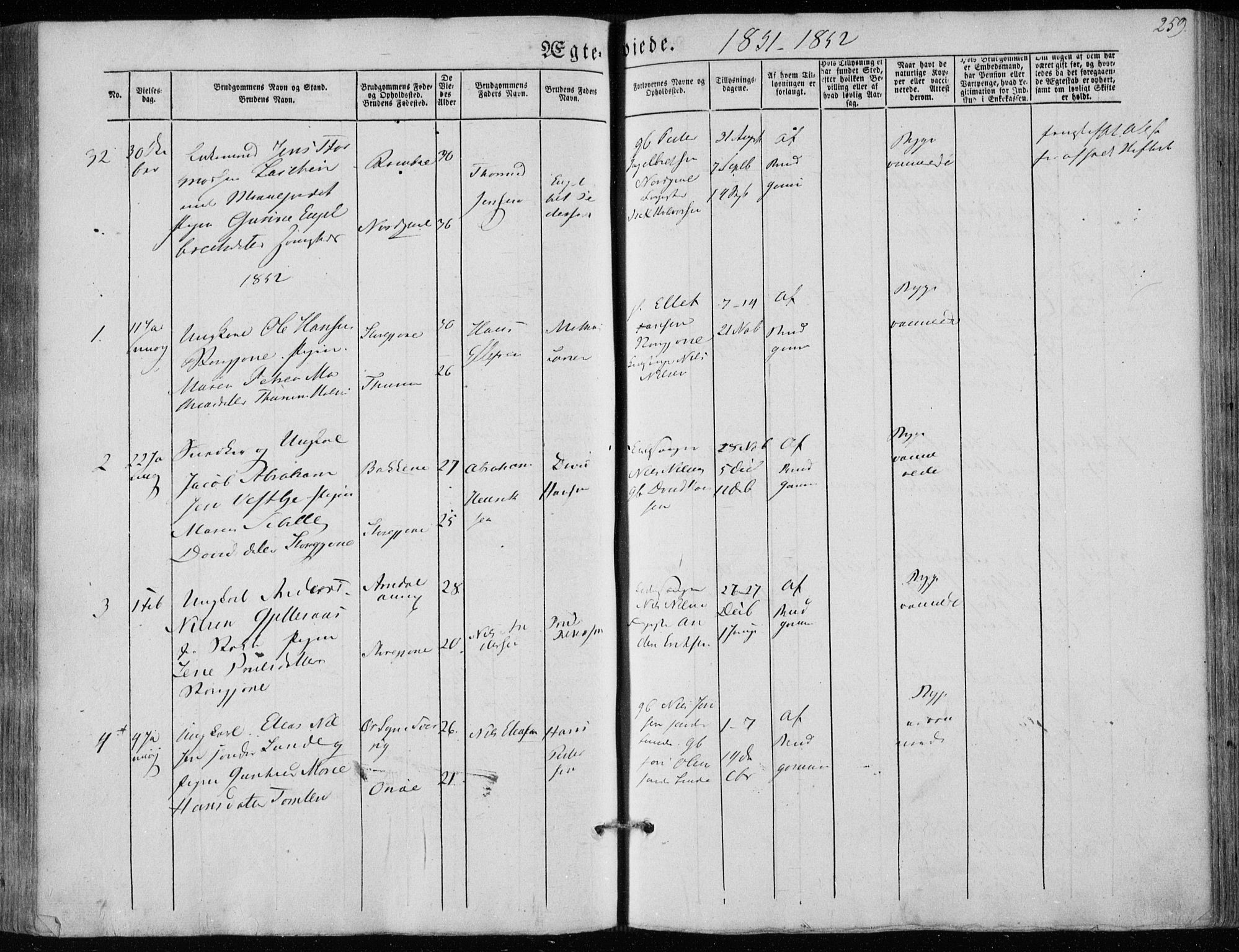 Hedrum kirkebøker, AV/SAKO-A-344/F/Fa/L0006: Parish register (official) no. I 6, 1849-1857, p. 259