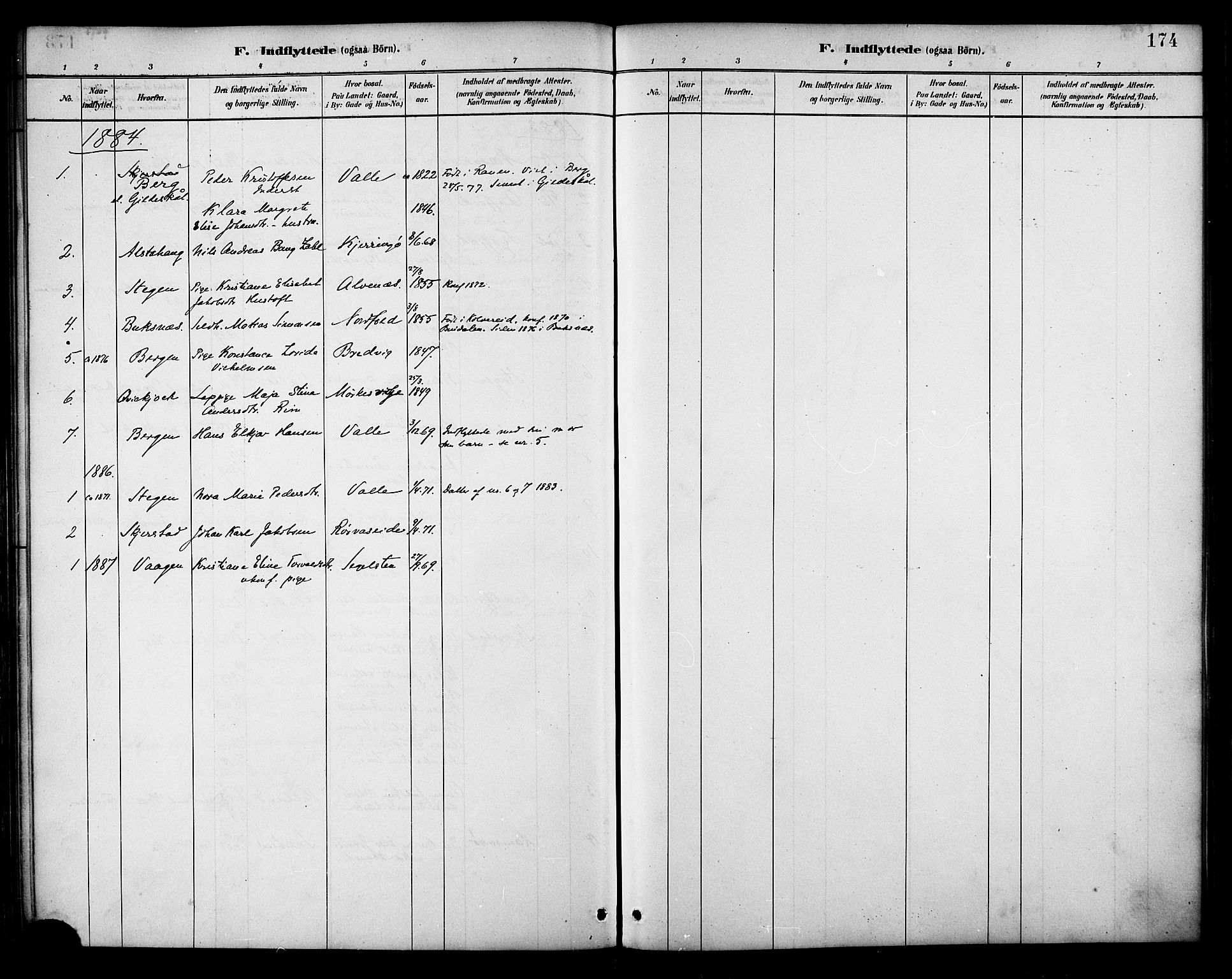 Ministerialprotokoller, klokkerbøker og fødselsregistre - Nordland, SAT/A-1459/854/L0778: Parish register (official) no. 854A01 /2, 1881-1888, p. 174