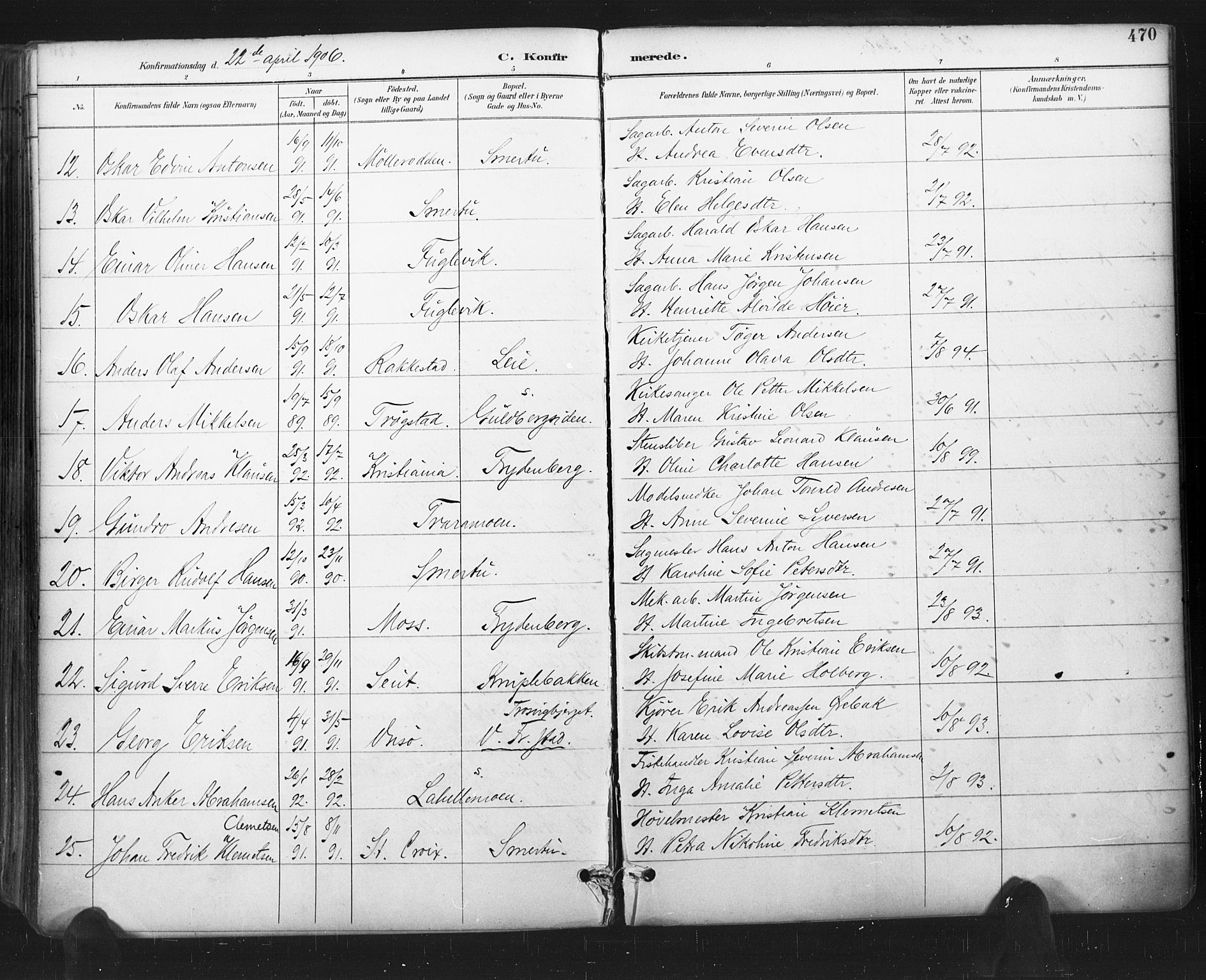 Glemmen prestekontor Kirkebøker, SAO/A-10908/F/Fa/L0013: Parish register (official) no. 13, 1892-1907, p. 470