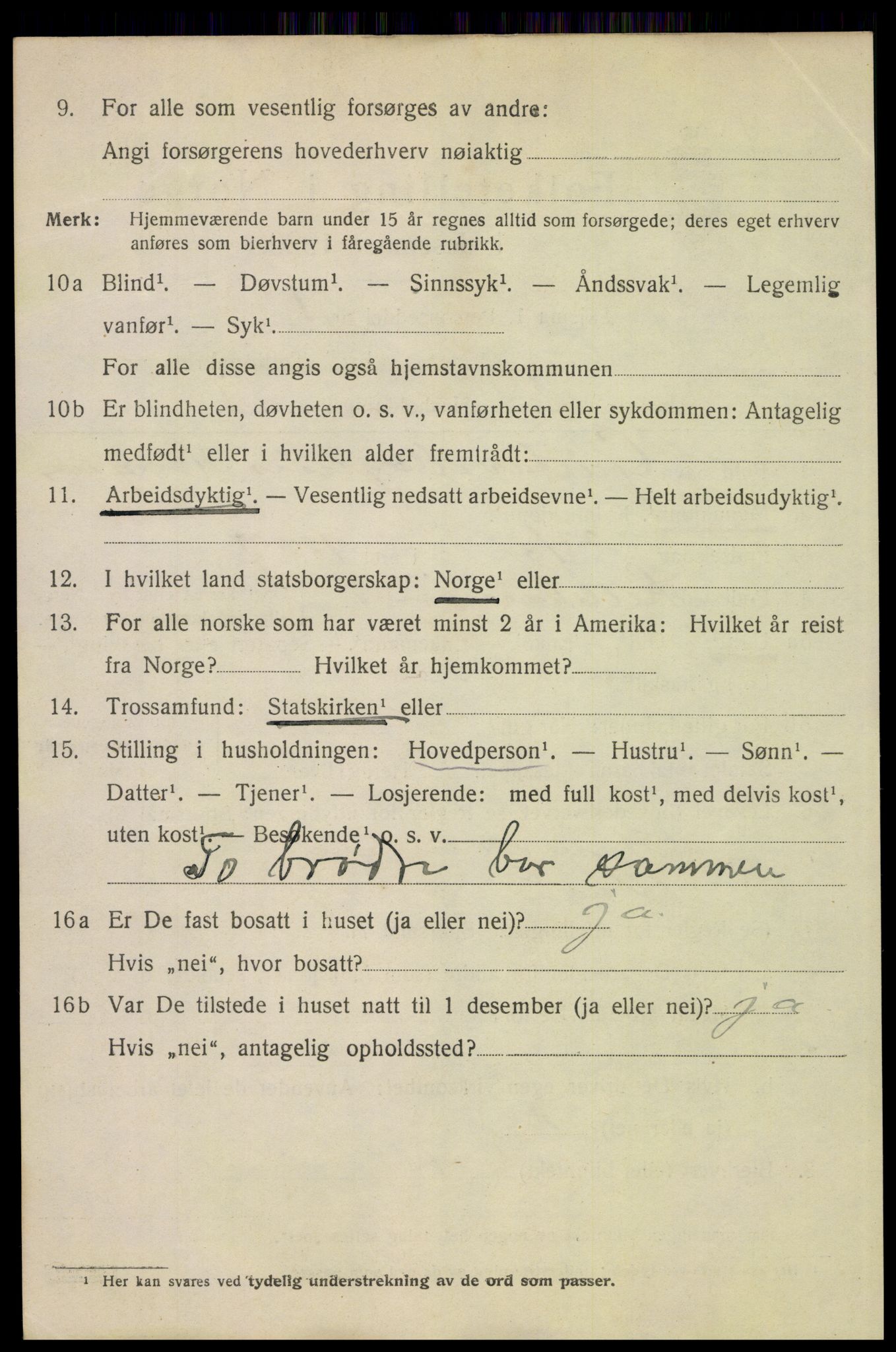 SAH, 1920 census for Lillehammer, 1920, p. 5623