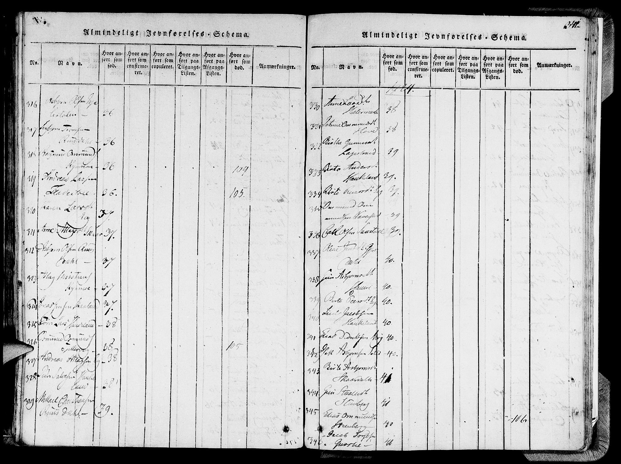 Lund sokneprestkontor, AV/SAST-A-101809/S06/L0005: Parish register (official) no. A 5, 1815-1833, p. 341