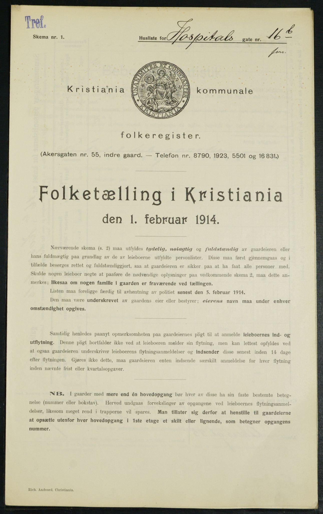 OBA, Municipal Census 1914 for Kristiania, 1914, p. 41591