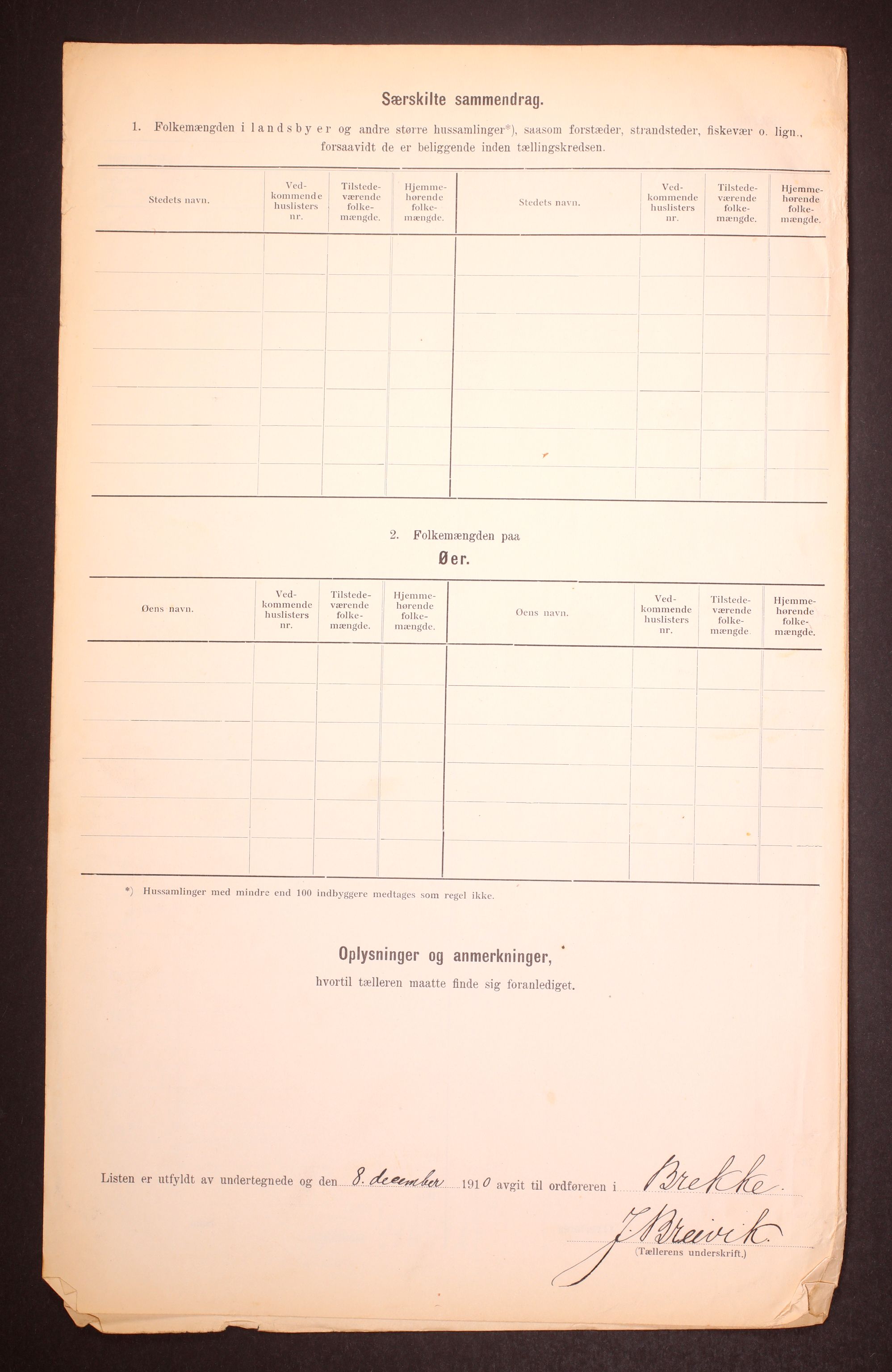 RA, 1910 census for Brekke, 1910, p. 17