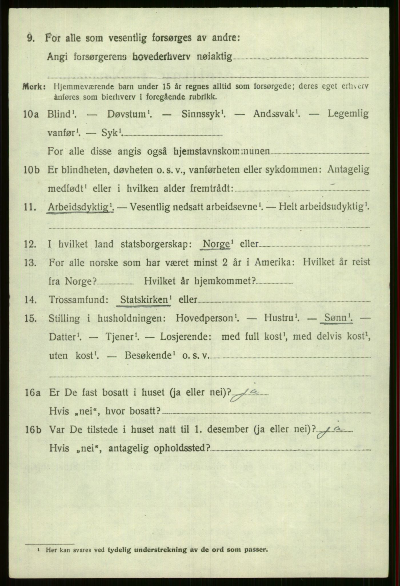 SAB, 1920 census for Voss, 1920, p. 15624